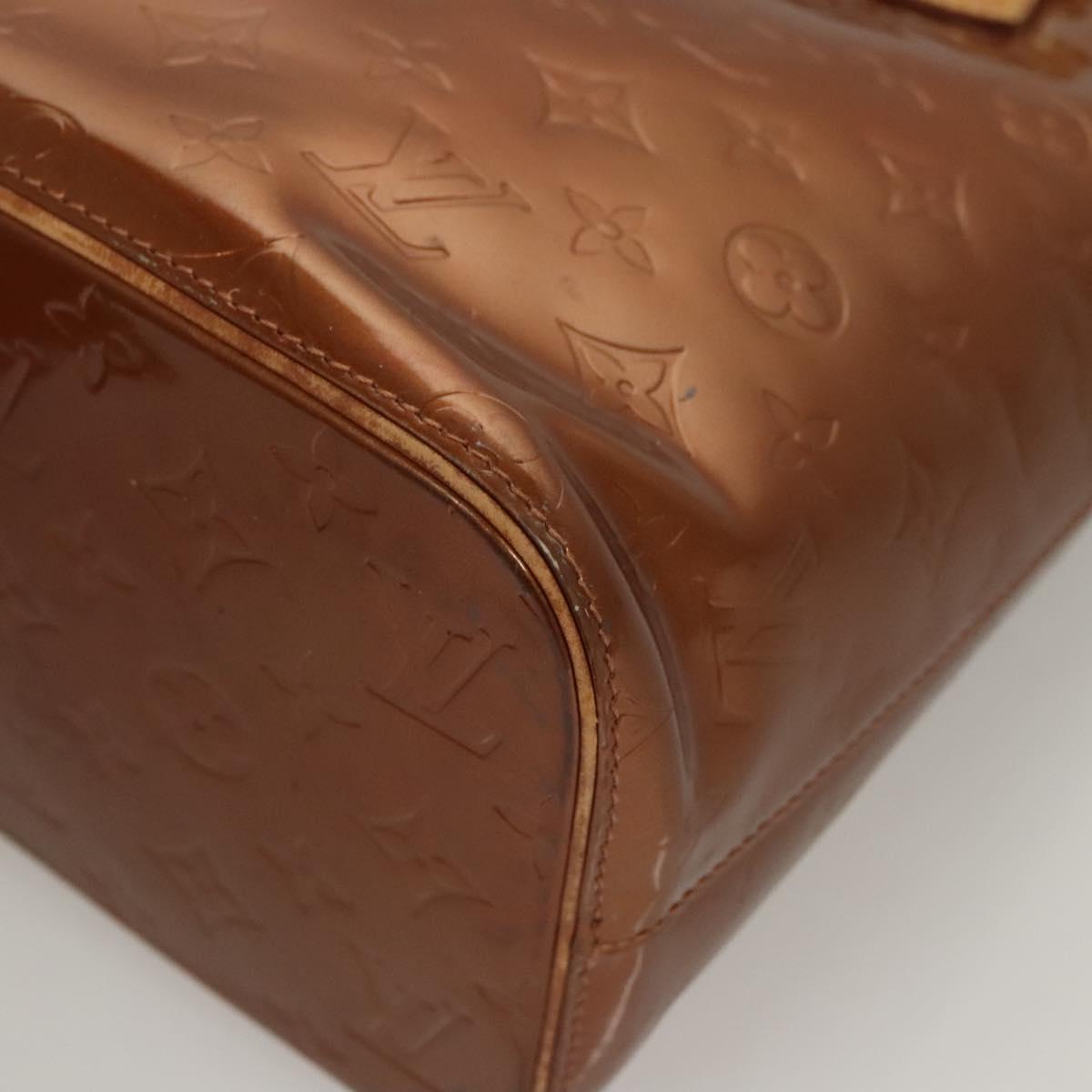 LOUIS VUITTON Monogram Vernis Houston Hand Bag Bronze M91122 LV Auth 121600