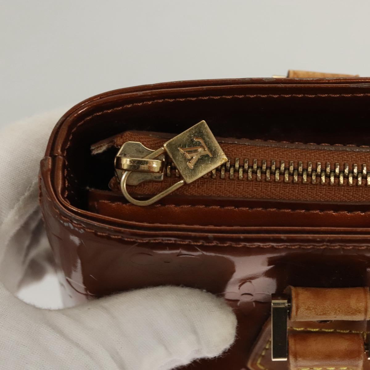 LOUIS VUITTON Monogram Vernis Houston Hand Bag Bronze M91122 LV Auth 121600