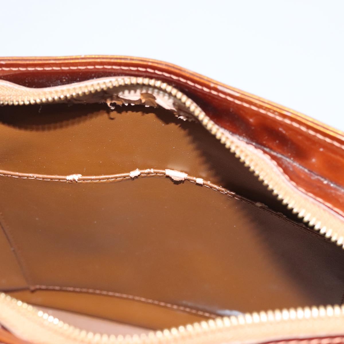 LOUIS VUITTON Monogram Vernis Houston Hand Bag Bronze M91122 LV Auth 121600