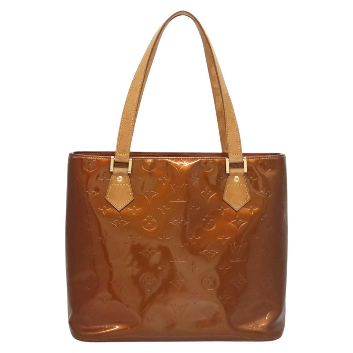 LOUIS VUITTON Monogram Vernis Houston Hand Bag Bronze M91122 LV Auth 121600