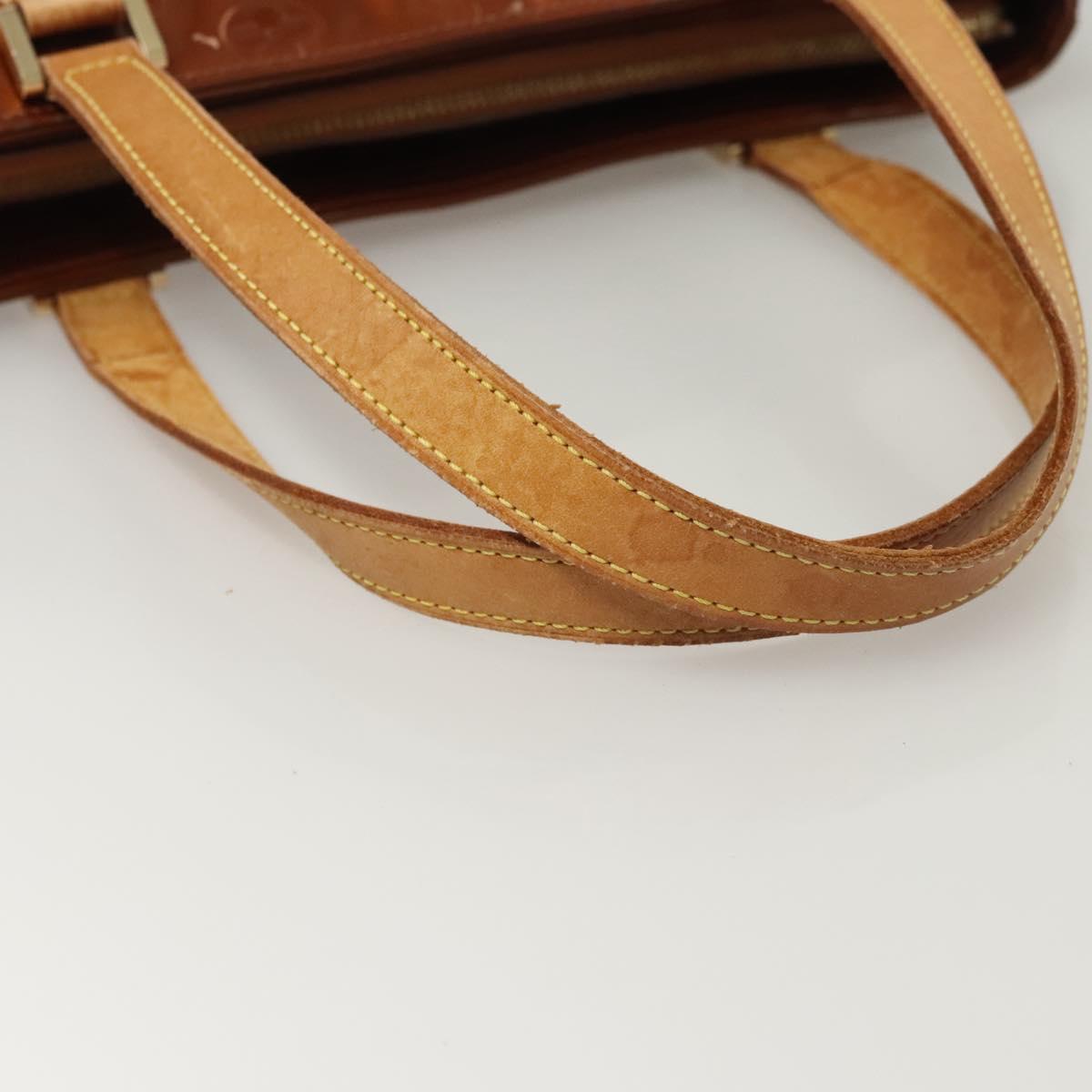 LOUIS VUITTON Monogram Vernis Houston Hand Bag Bronze M91122 LV Auth 121600