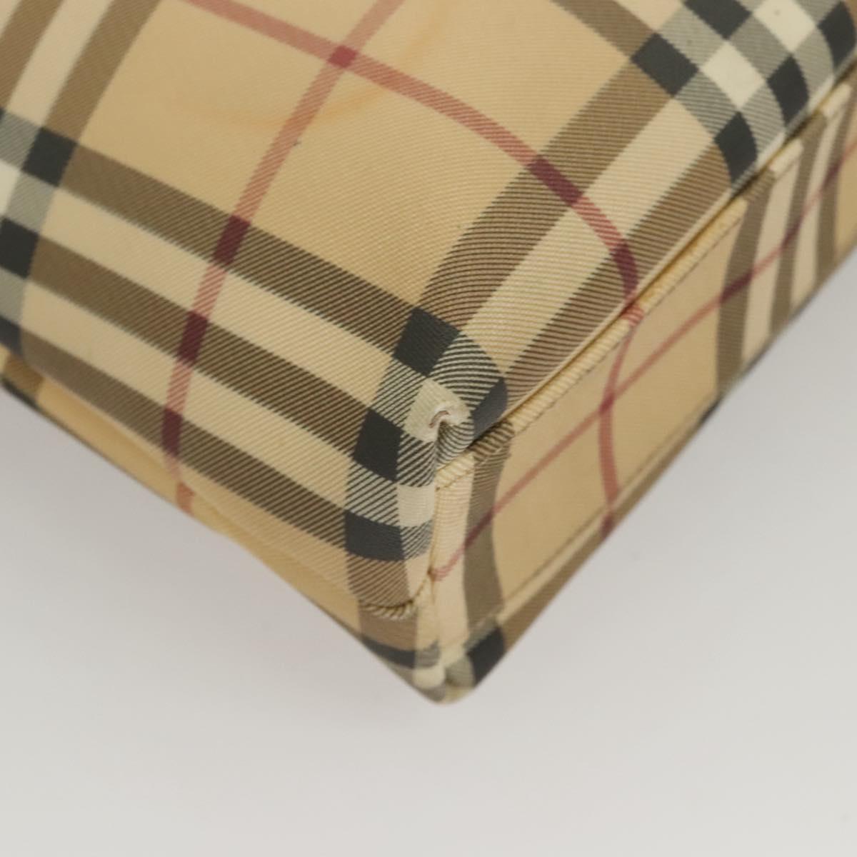 BURBERRY Nova Check Tote Bag PVC Beige Auth 121605