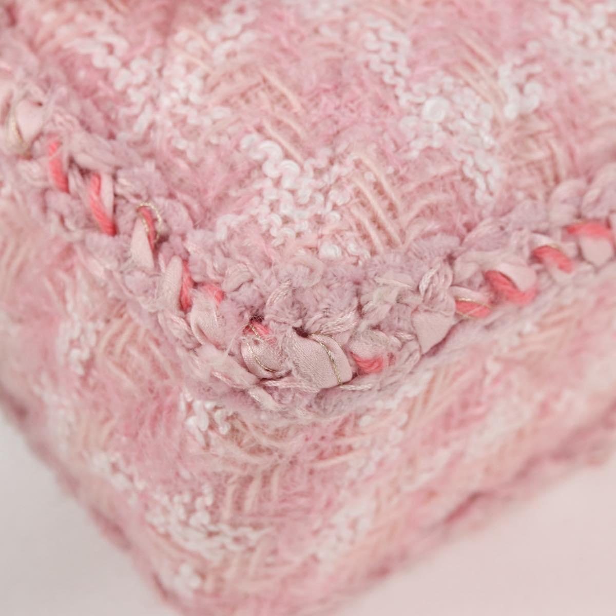 CHANEL Chain Matelasse 2.55 Shoulder Bag Tweed Pink CC Auth 121623AM