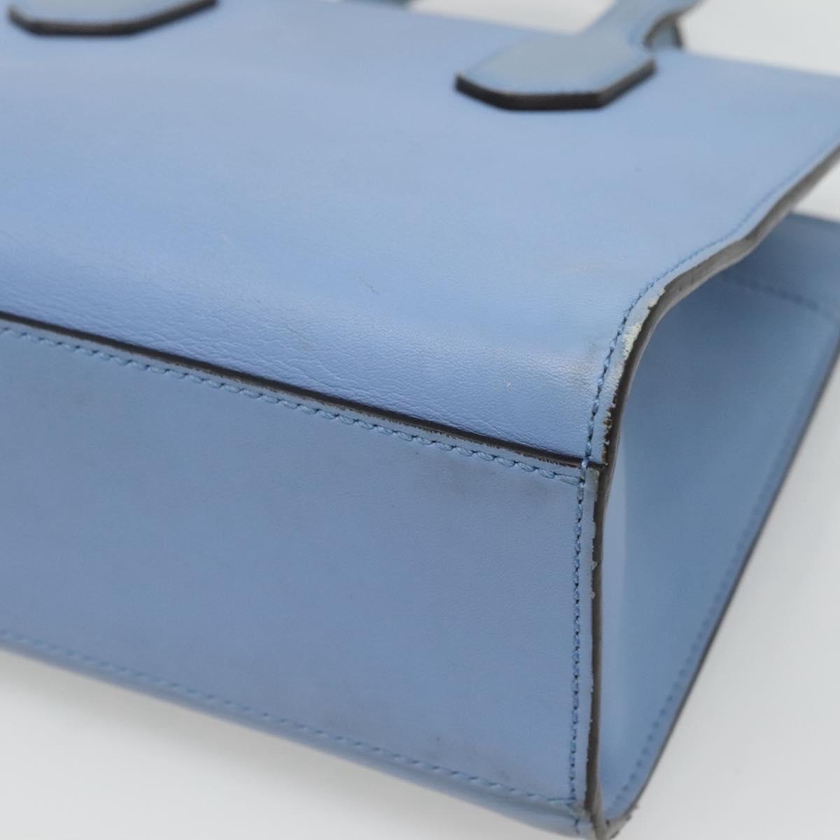 GUCCI Hand Bag Leather 2way Blue Gold 443089 Auth 121644