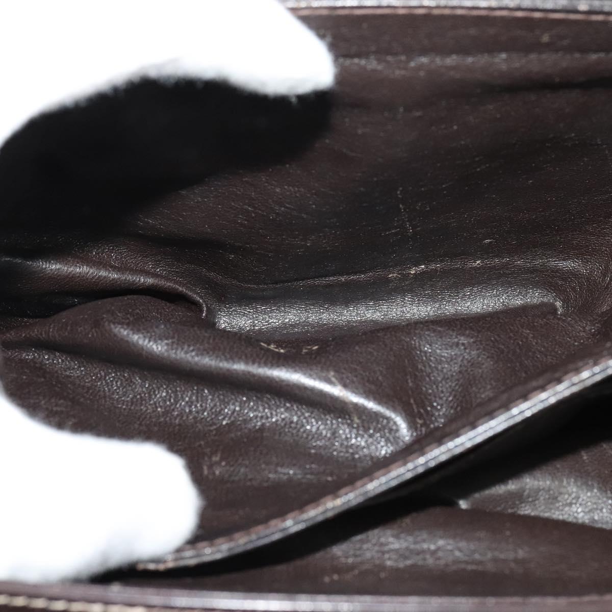 CELINE C Sulky Shoulder Bag Canvas Brown Gold Auth 121649