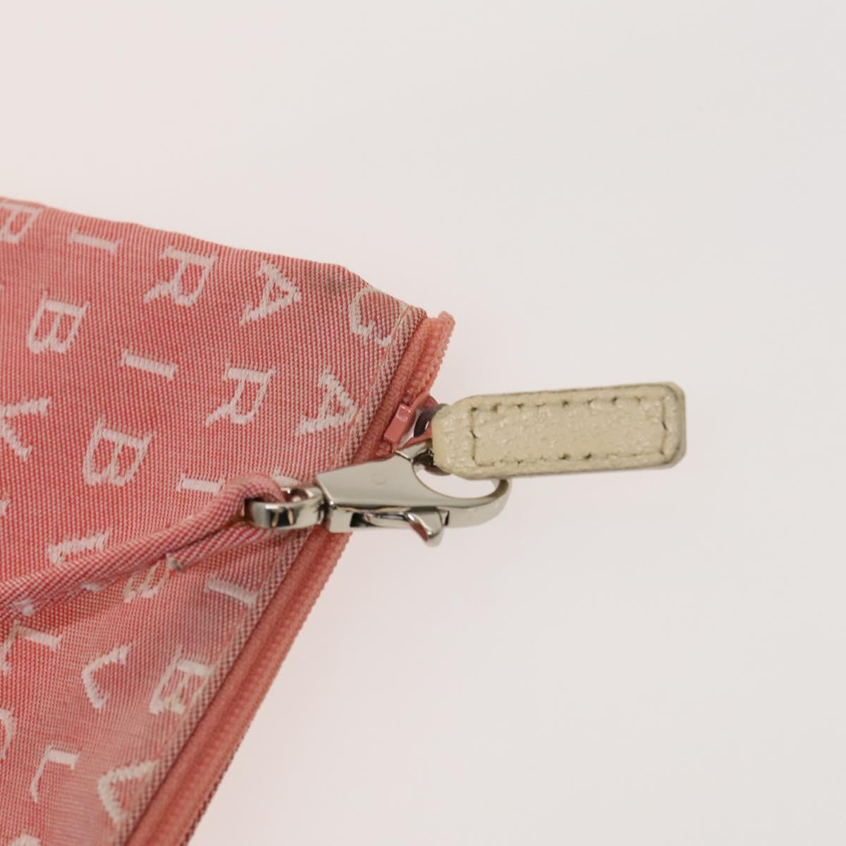 BVLGARI Logo Mania Tote Bag Canvas Pink Silver Auth 121657