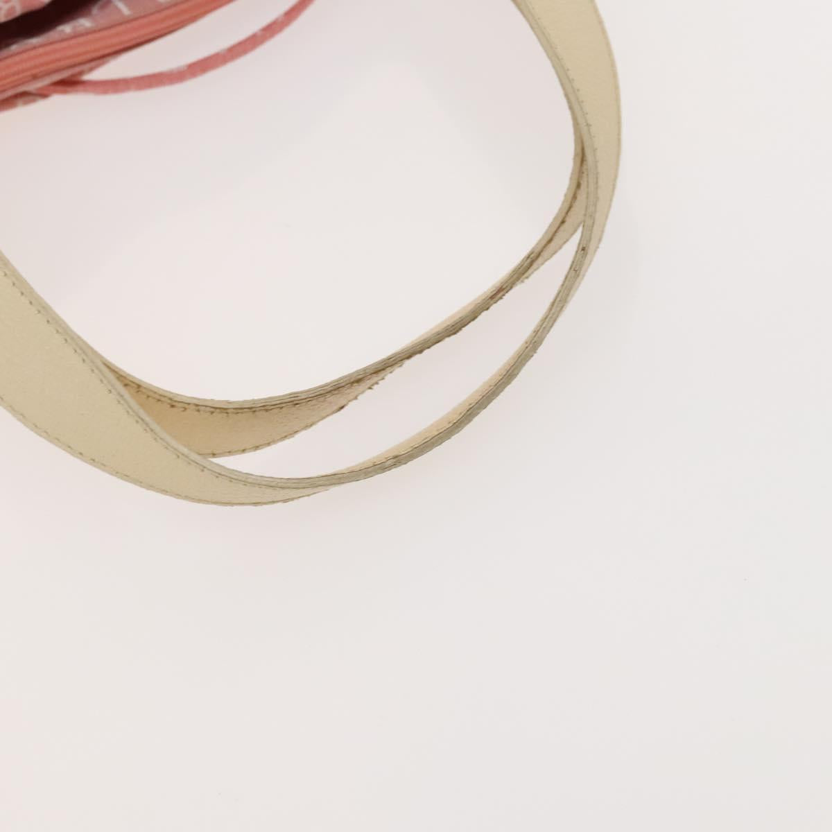 BVLGARI Logo Mania Tote Bag Canvas Pink Silver Auth 121657