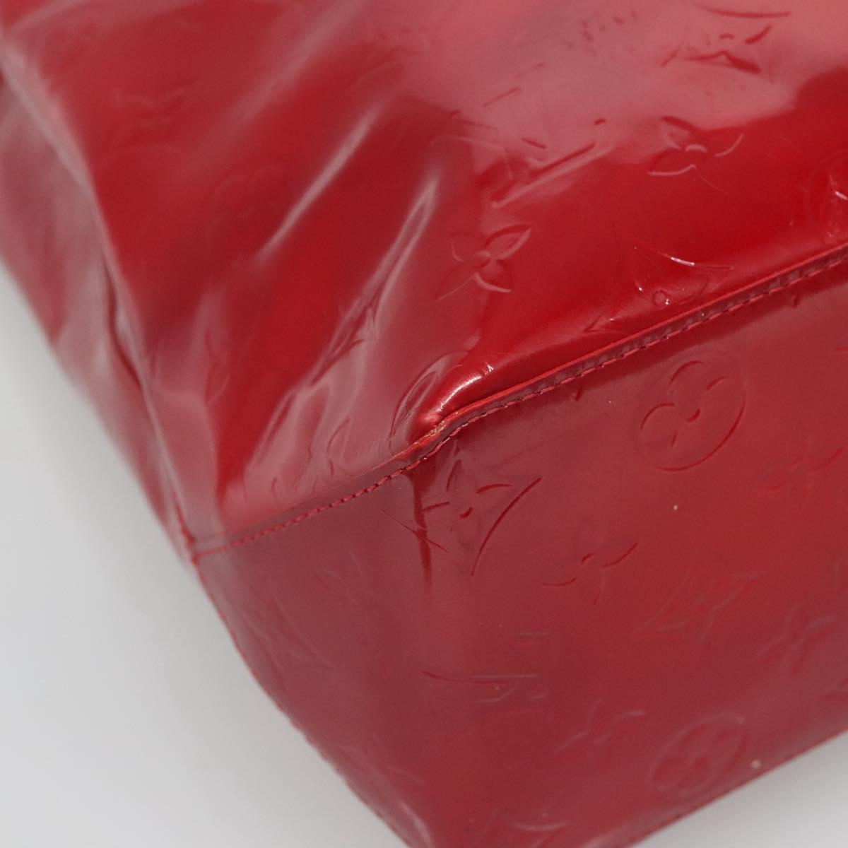 LOUIS VUITTON Monogram Vernis Reade MM Hand Bag Red Rouge M91086 LV Auth 121668