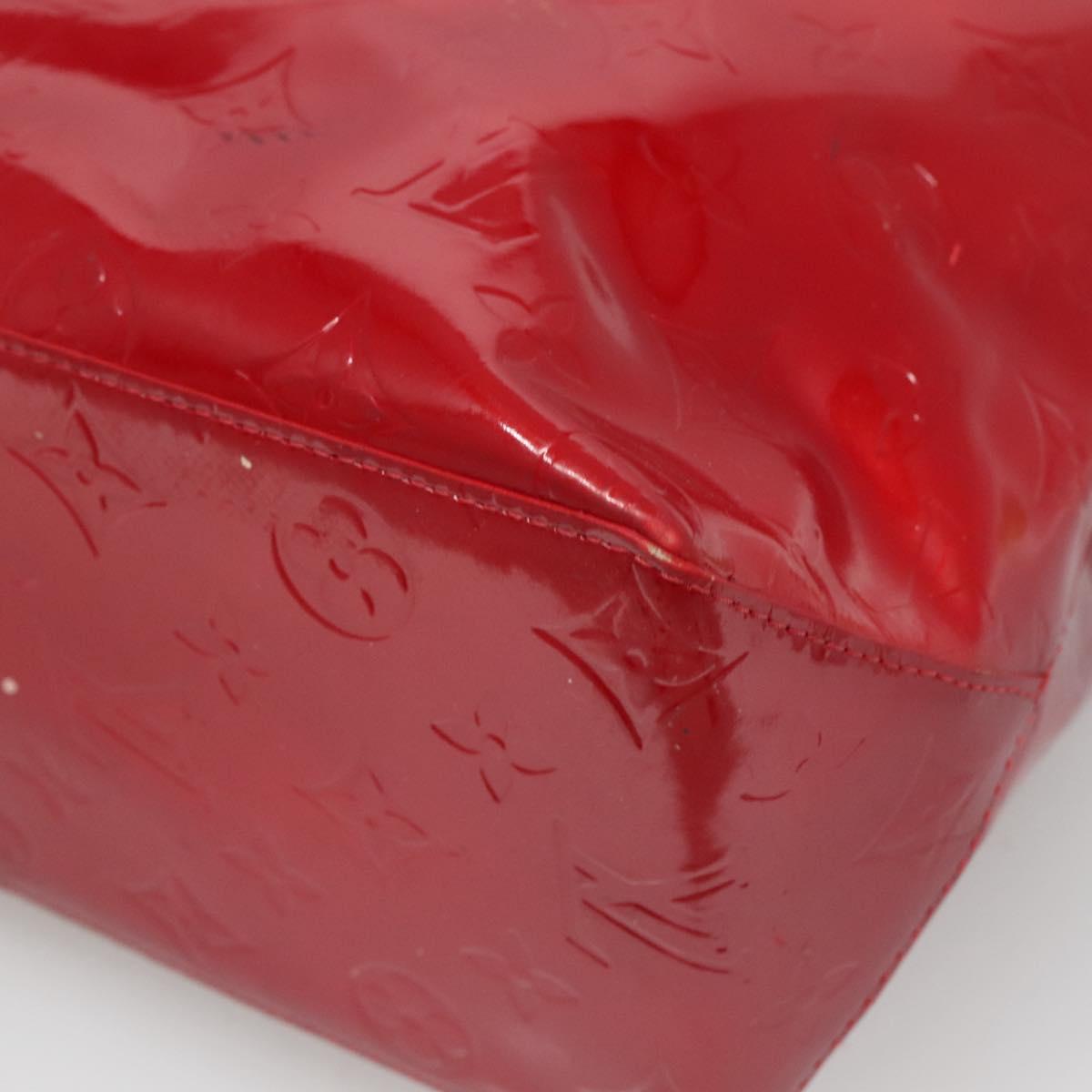 LOUIS VUITTON Monogram Vernis Reade MM Hand Bag Red Rouge M91086 LV Auth 121668