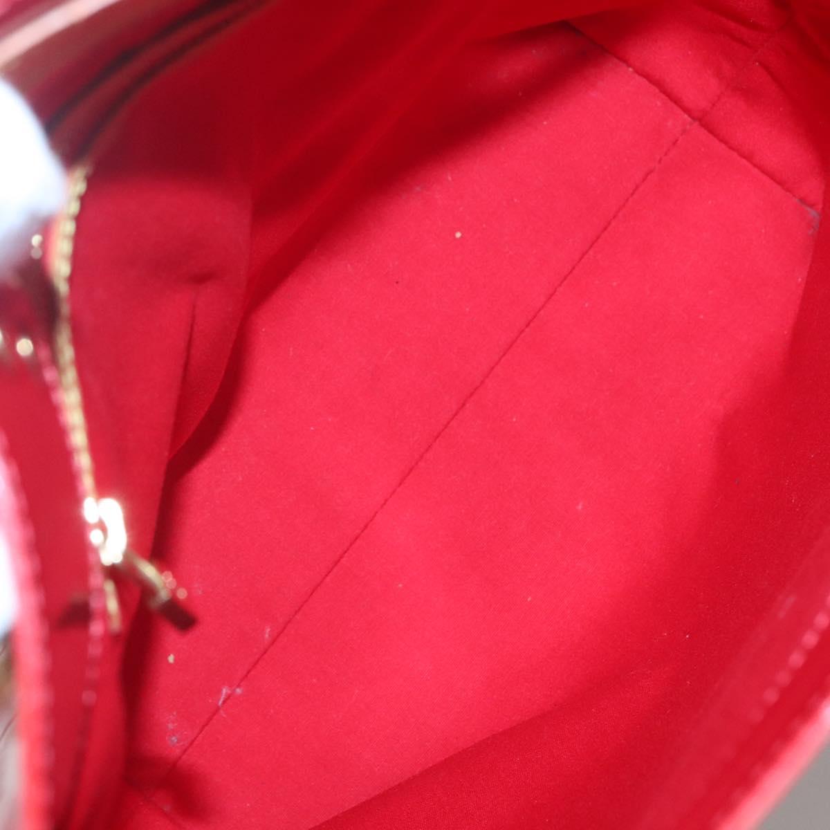 LOUIS VUITTON Monogram Vernis Reade MM Hand Bag Red Rouge M91086 LV Auth 121668