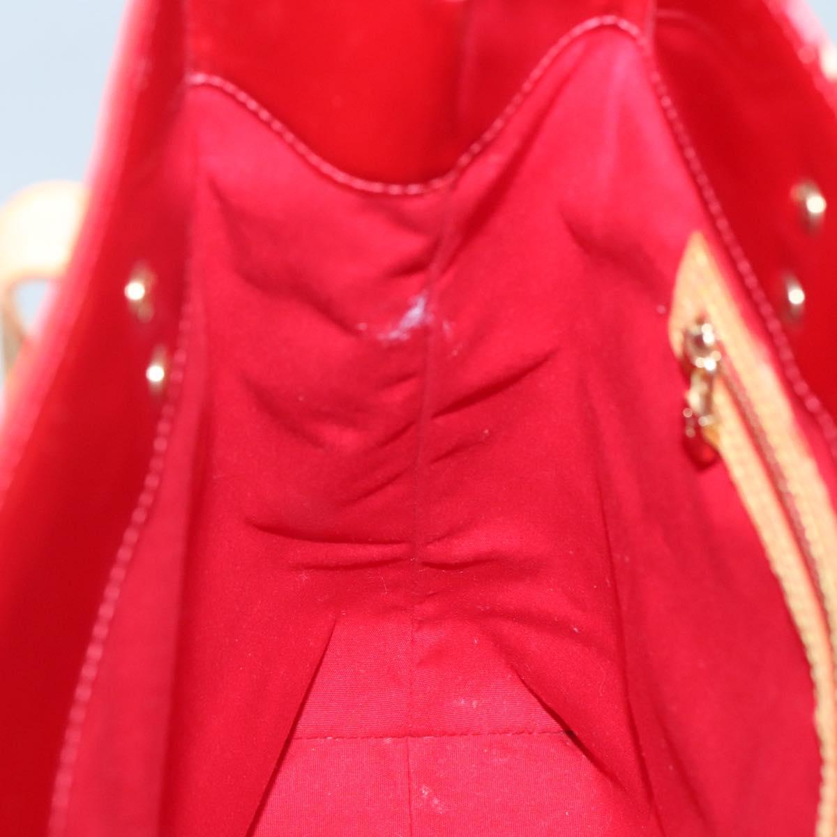 LOUIS VUITTON Monogram Vernis Reade MM Hand Bag Red Rouge M91086 LV Auth 121668