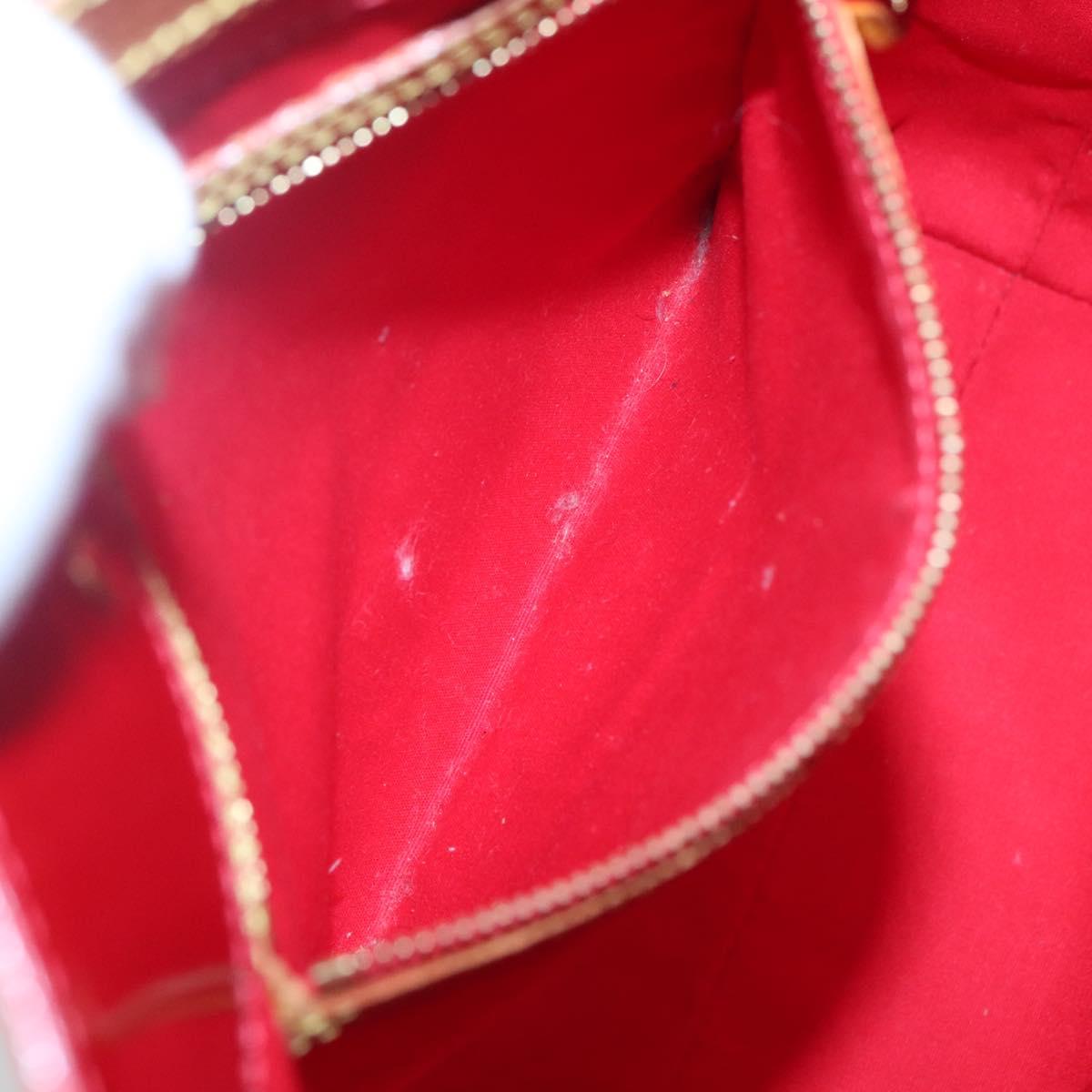 LOUIS VUITTON Monogram Vernis Reade MM Hand Bag Red Rouge M91086 LV Auth 121668