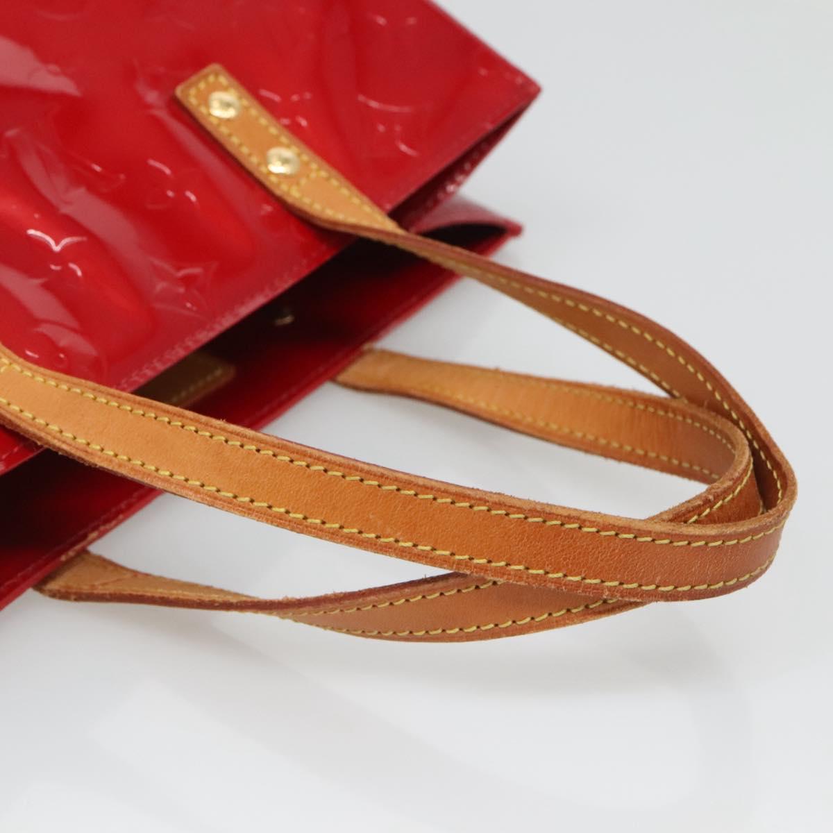 LOUIS VUITTON Monogram Vernis Reade MM Hand Bag Red Rouge M91086 LV Auth 121668