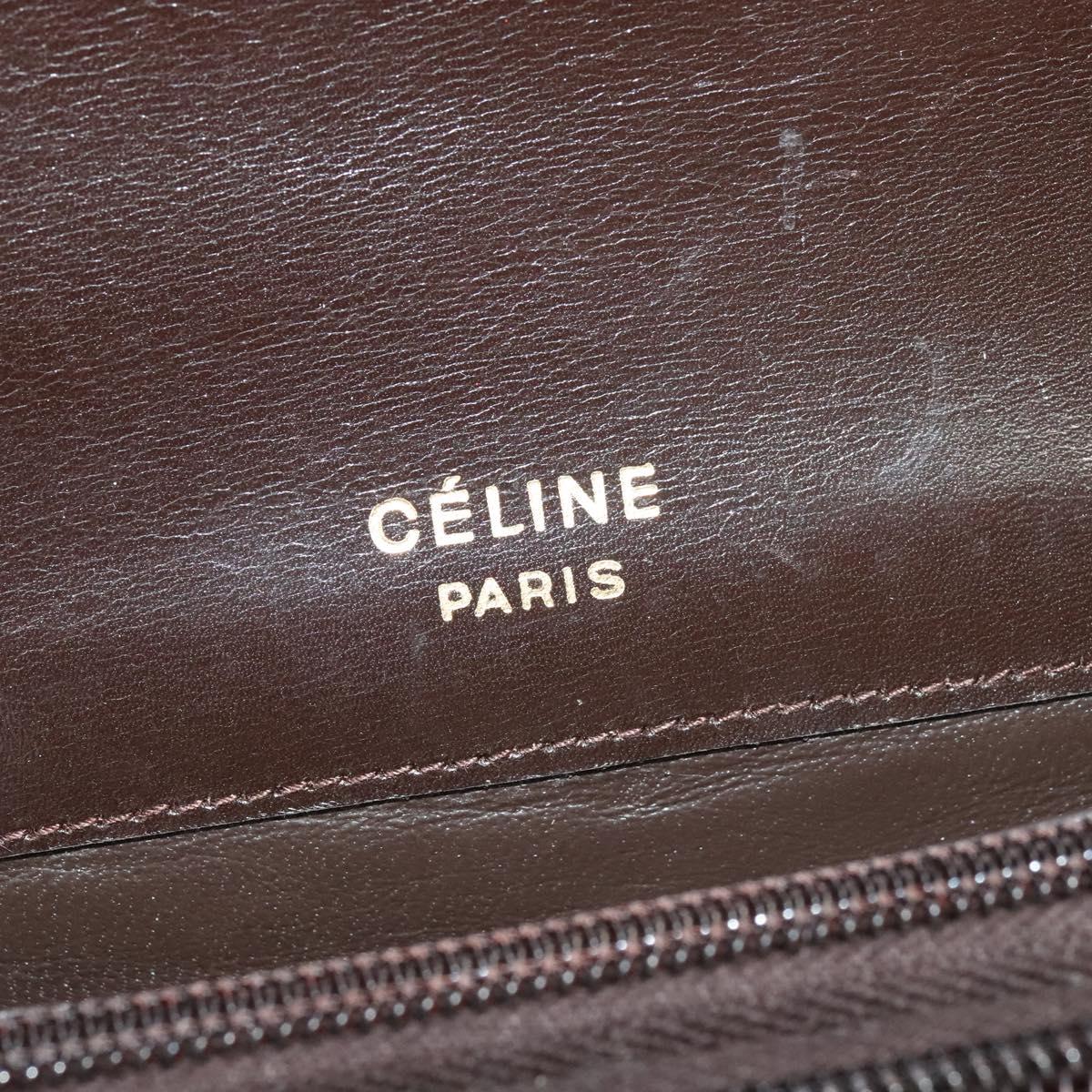 CELINE C Sulky Shoulder Bag Canvas Brown Gold Auth 121678
