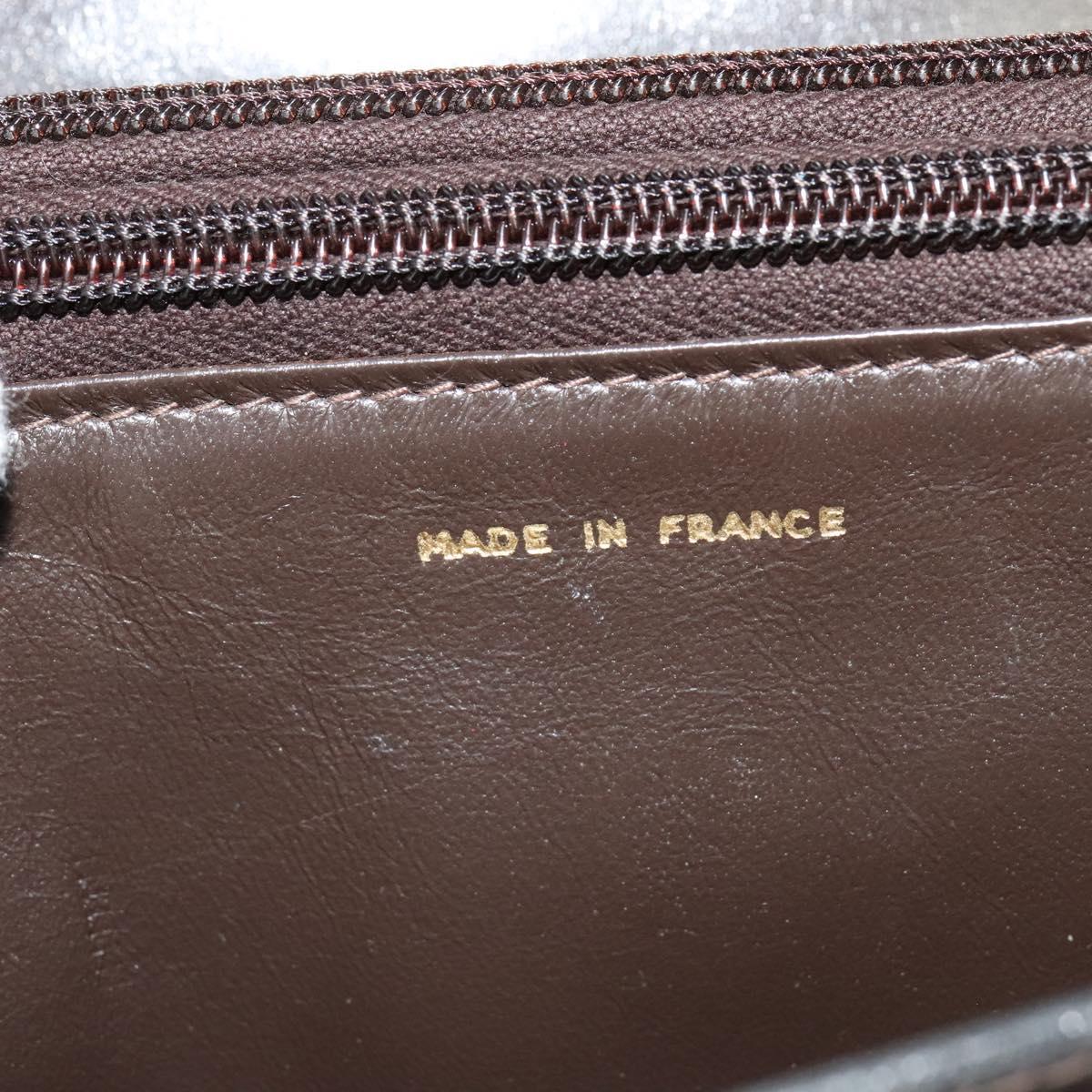 CELINE C Sulky Shoulder Bag Canvas Brown Gold Auth 121678