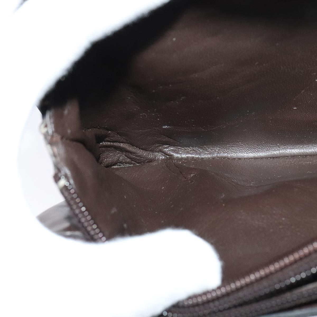 CELINE C Sulky Shoulder Bag Canvas Brown Gold Auth 121678