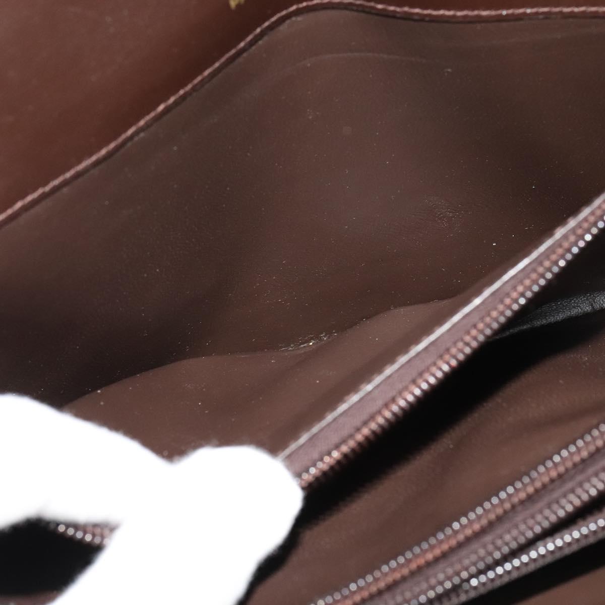 CELINE C Sulky Shoulder Bag Canvas Brown Gold Auth 121678