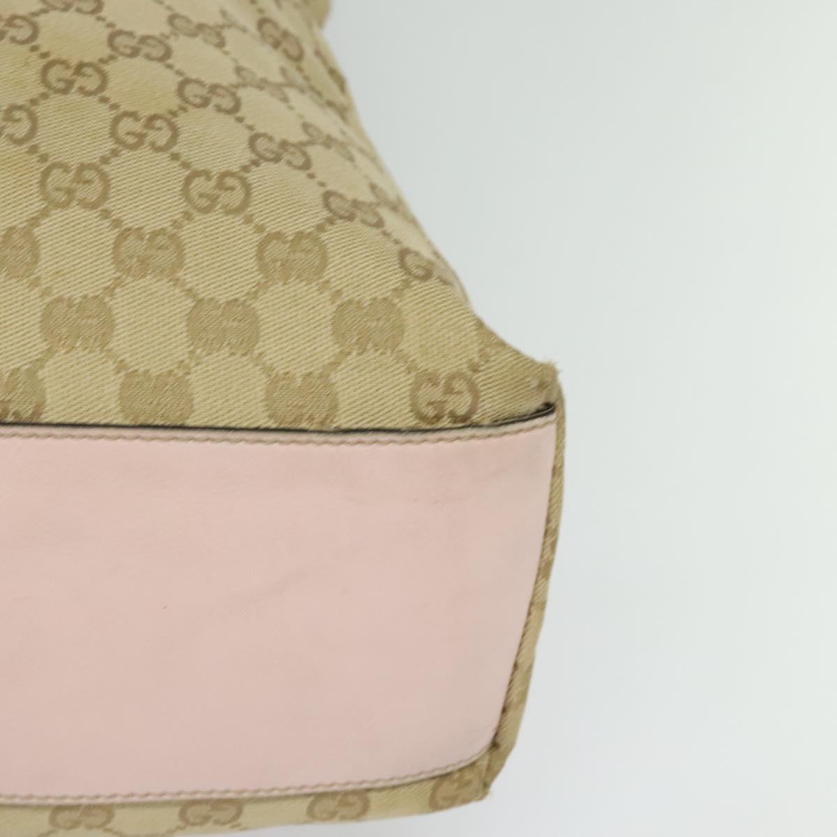 GUCCI GG Canvas Tote Bag Beige Gold 131233 Auth 121682