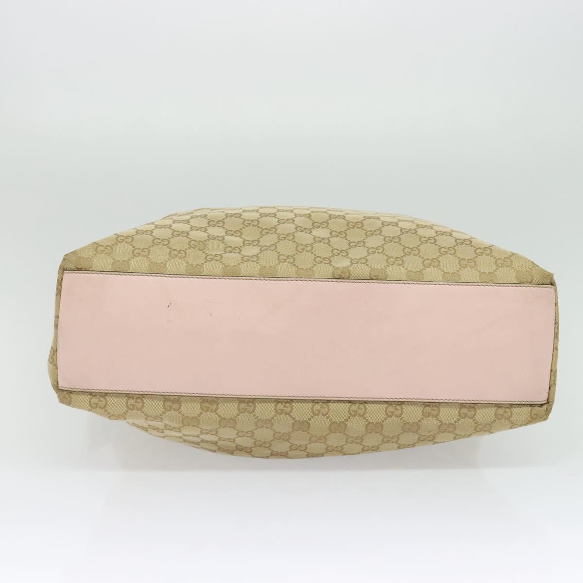 GUCCI GG Canvas Tote Bag Beige Gold 131233 Auth 121682