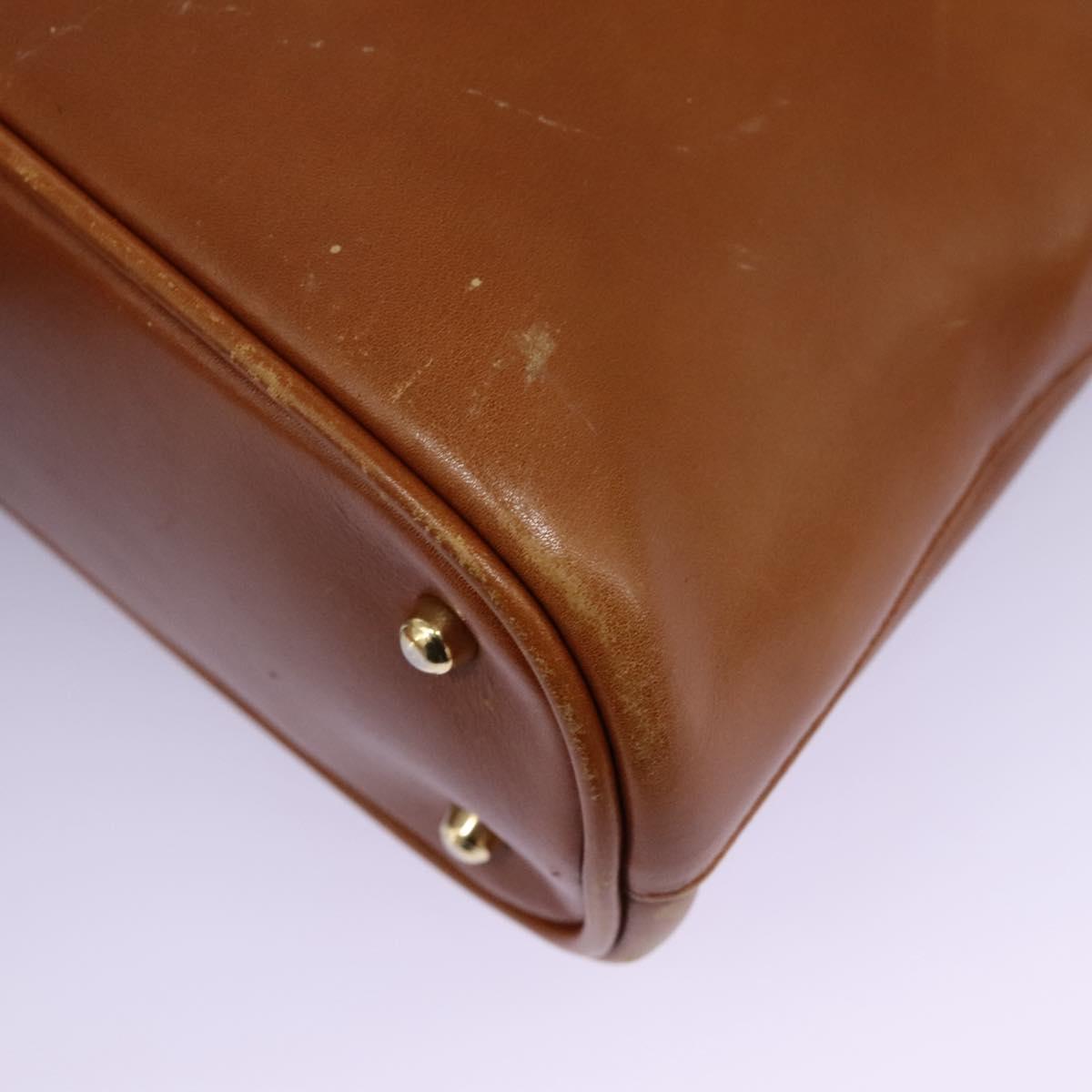 GUCCI Bamboo Hand Bag Leather 2way Brown Gold 000 2865 0290 Auth 121698