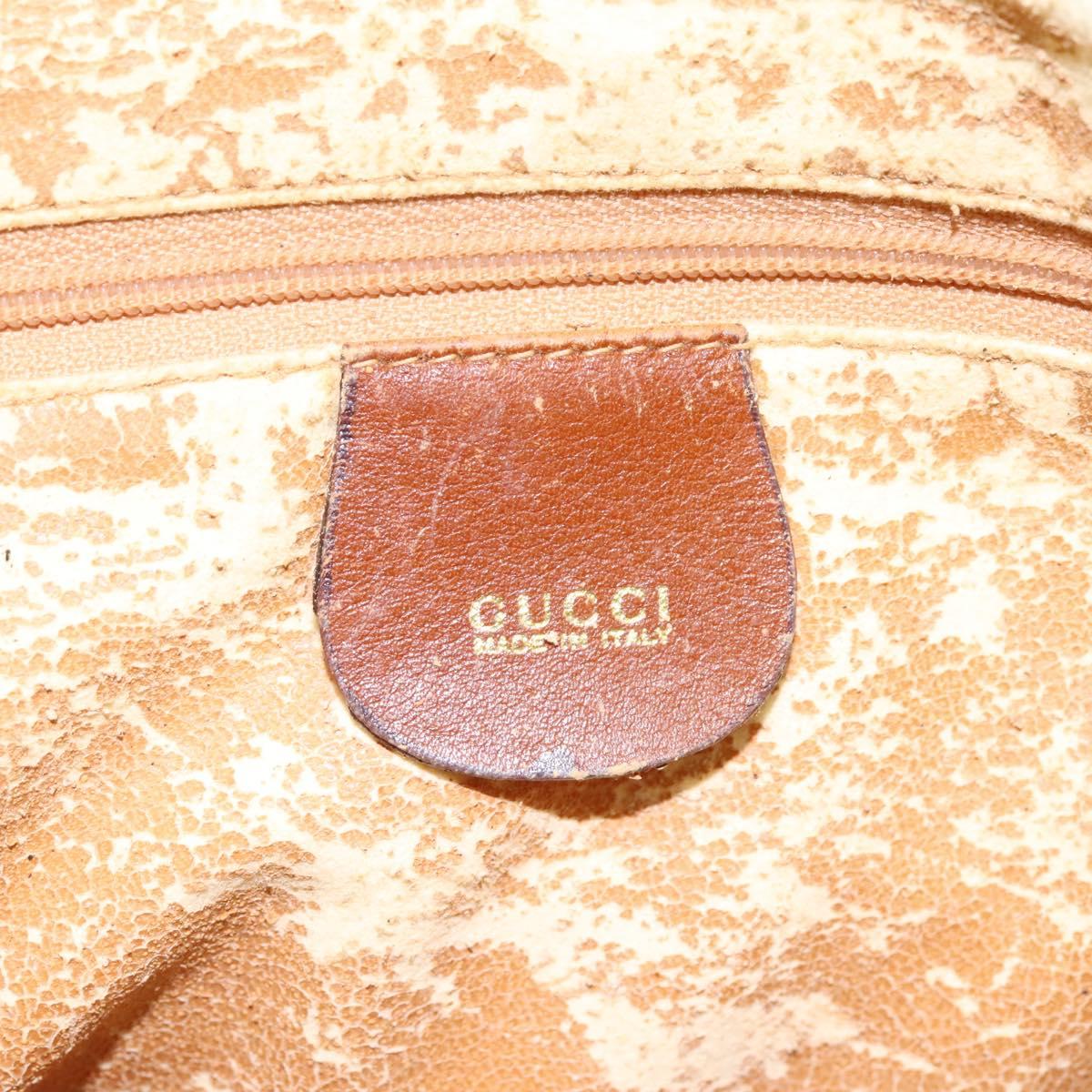 GUCCI Bamboo Hand Bag Leather 2way Brown Gold 000 2865 0290 Auth 121698