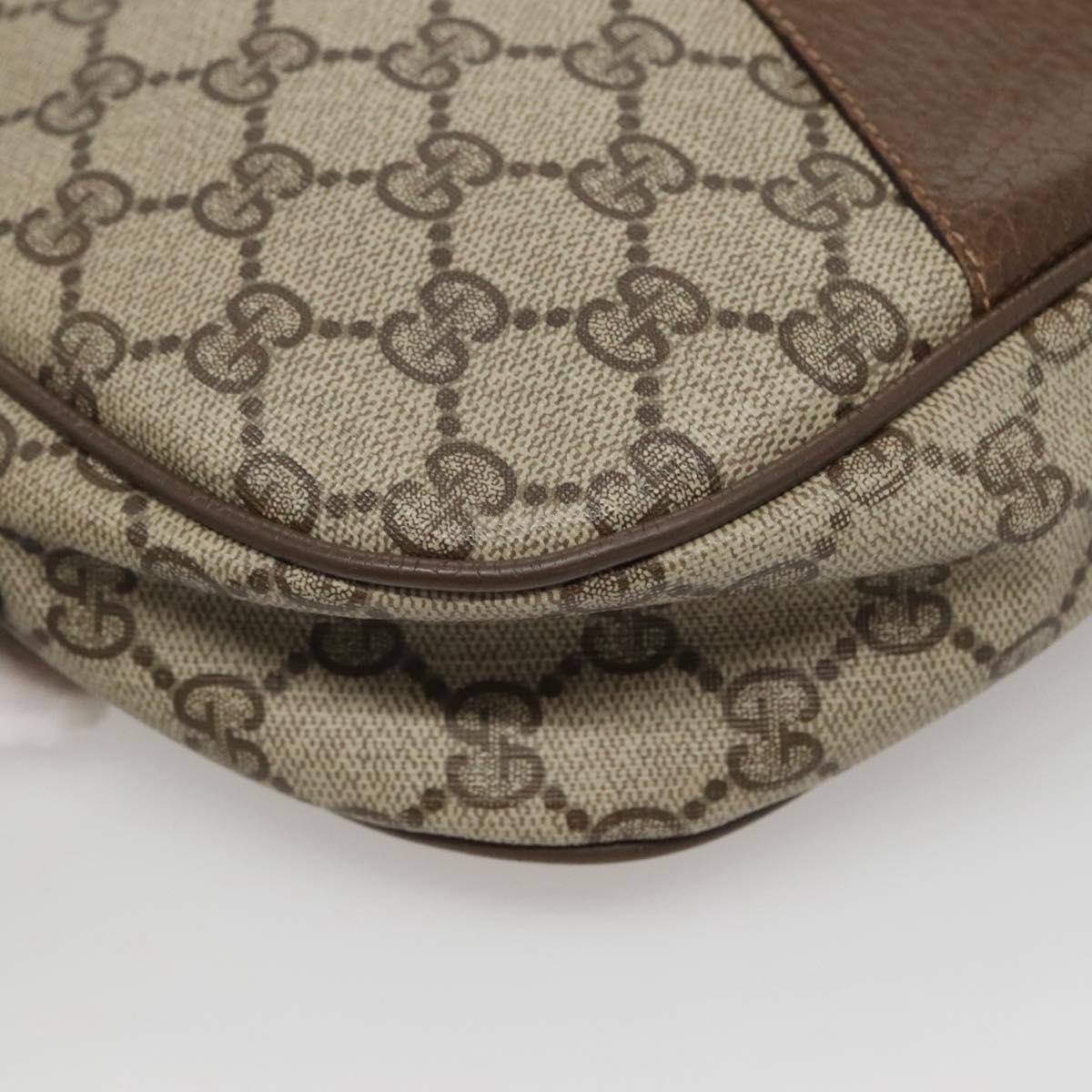 GUCCI GG Supreme Web Sherry Line Clutch Bag PVC Beige Gold 89 01 034 Auth 121699