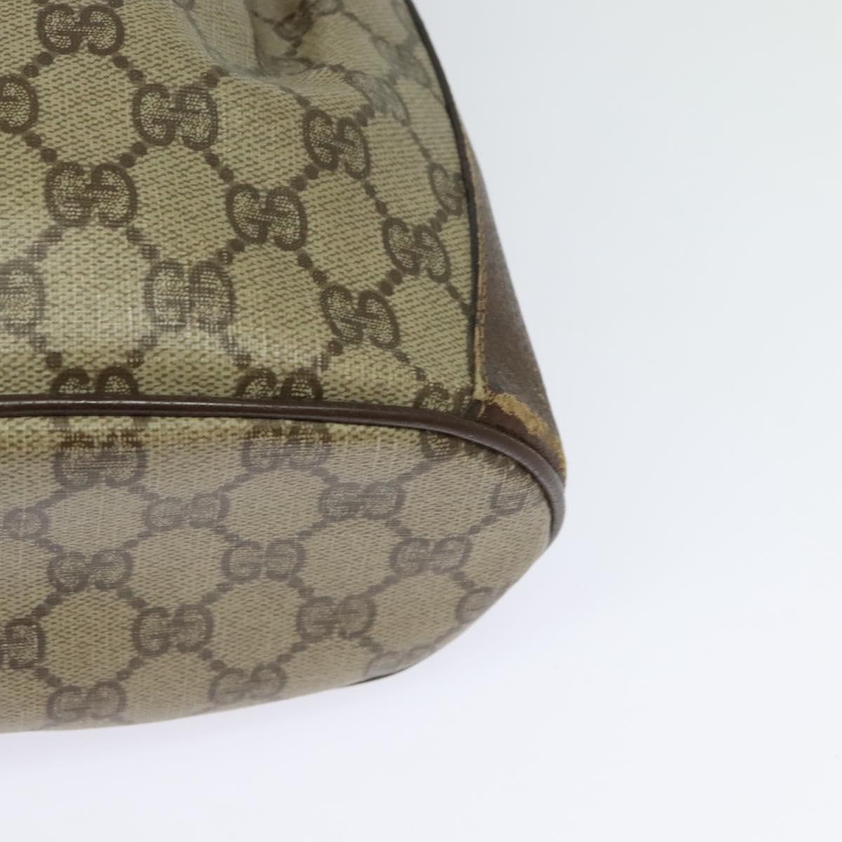 GUCCI GG Supreme Web Sherry Line Bag PVC Beige Gold 164 02 034 Auth 121700