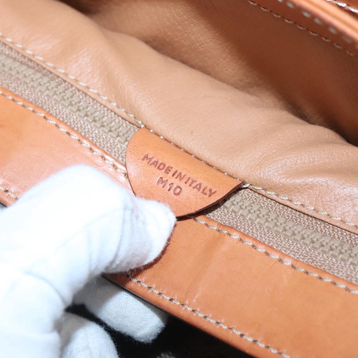 CELINE Macadam Canvas Hand Bag PVC Leather Brown Gold Auth 121702