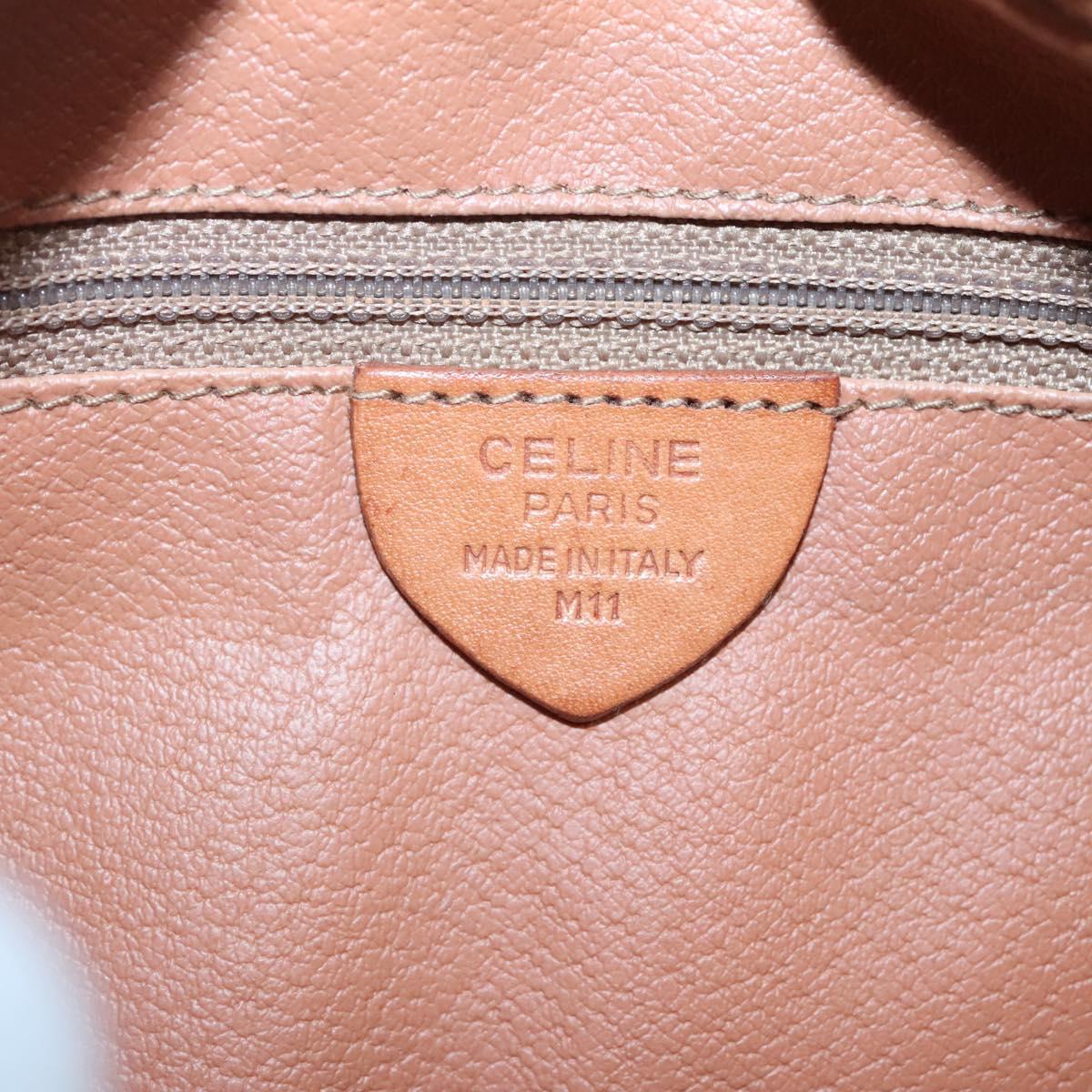 CELINE Macadam Canvas Shoulder Bag PVC Leather Brown Gold Auth 121703