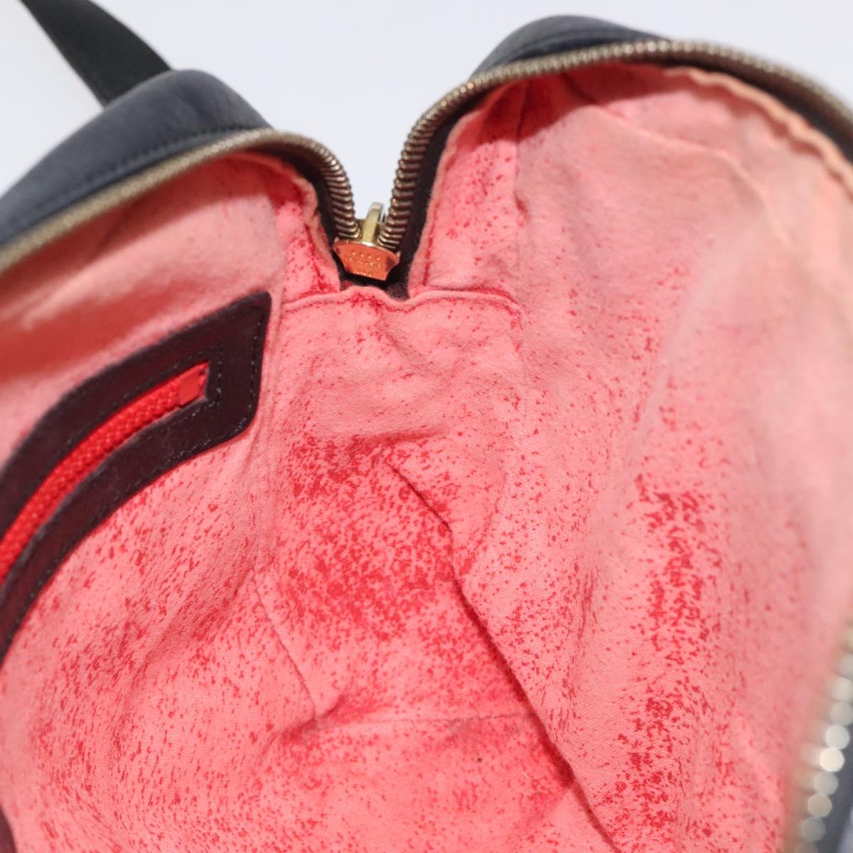 CELINE Shoulder Bag Leather Black Gold Auth 121723