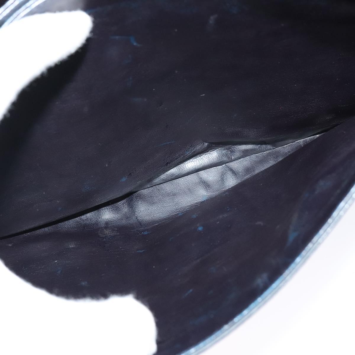 CELINE C Sulky Shoulder Bag Canvas Navy Gold Auth 121724