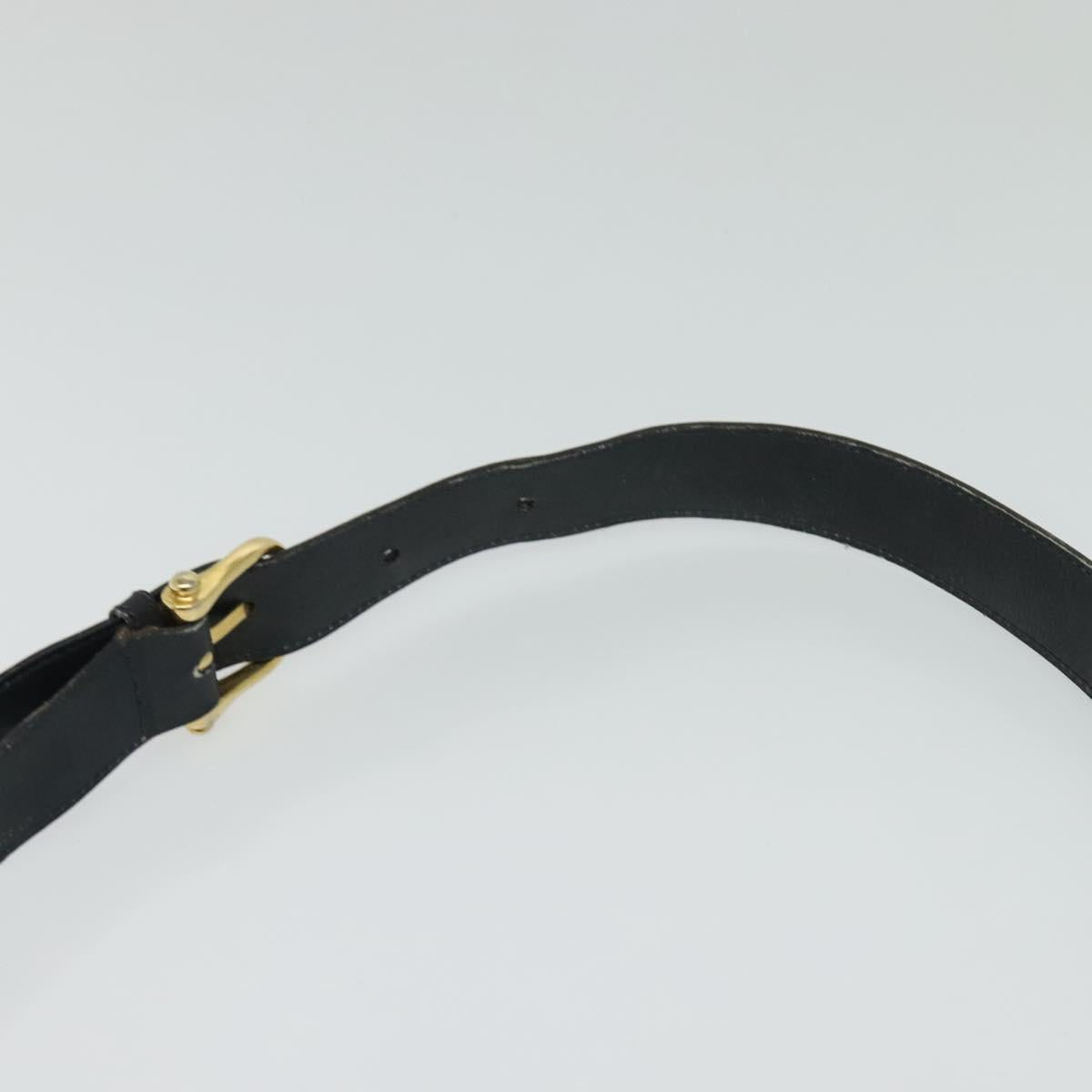 CELINE C Sulky Shoulder Bag Canvas Navy Gold Auth 121724