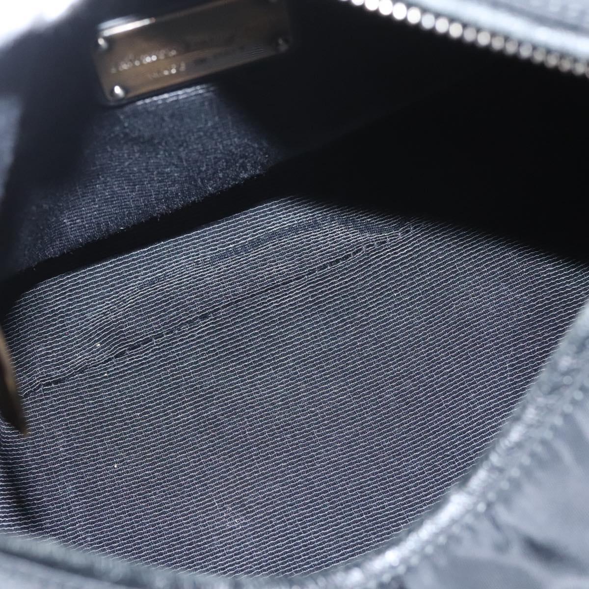 Salvatore Ferragamo Chain Shoulder Bag Nylon Black Silver Auth 121741