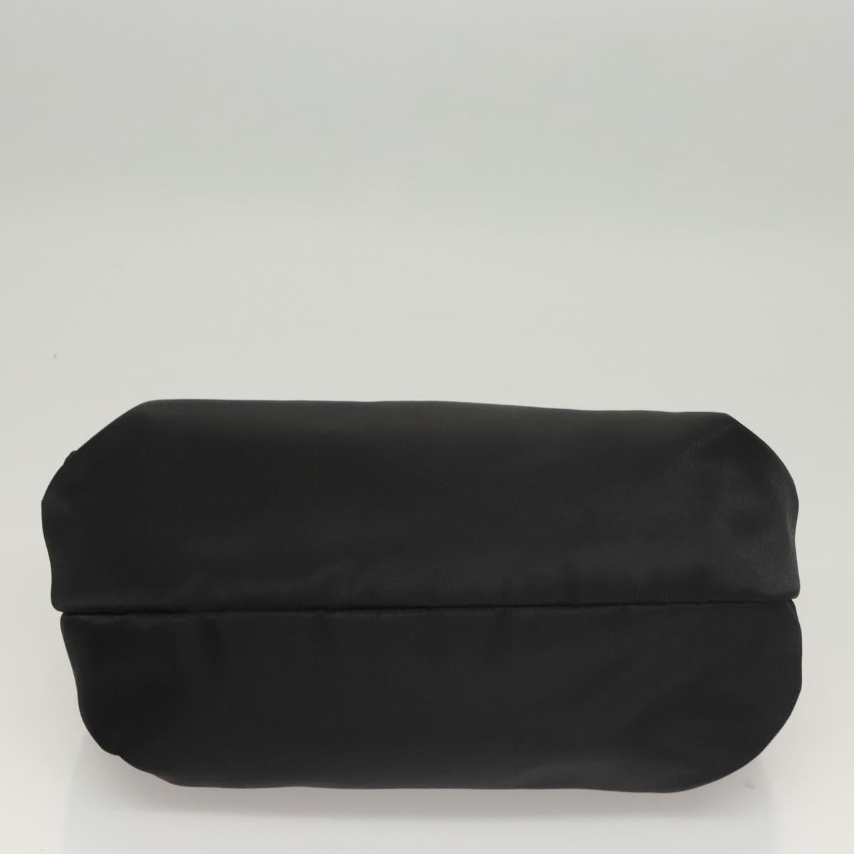 Salvatore Ferragamo Chain Shoulder Bag Nylon Black Silver Auth 121741