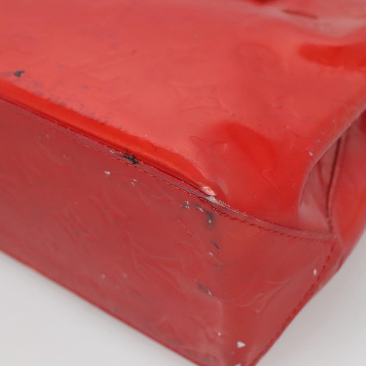 LOUIS VUITTON Monogram Vernis Reade PM Hand Bag Red Rouge M91088 LV Auth 121758