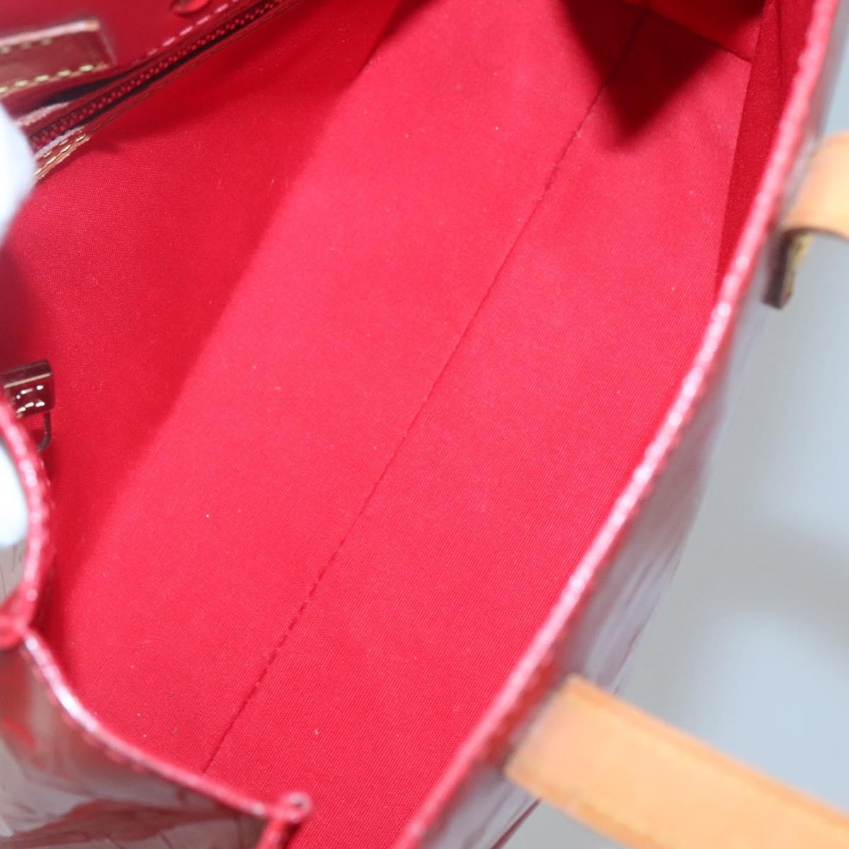 LOUIS VUITTON Monogram Vernis Reade PM Hand Bag Red Rouge M91088 LV Auth 121758