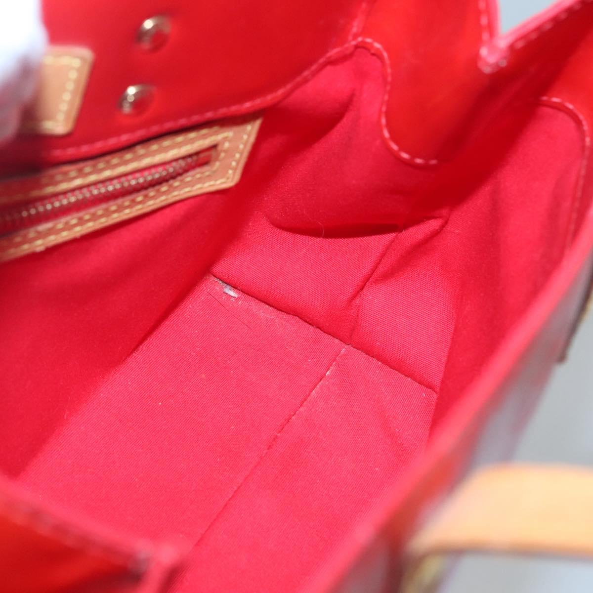 LOUIS VUITTON Monogram Vernis Reade PM Hand Bag Red Rouge M91088 LV Auth 121758