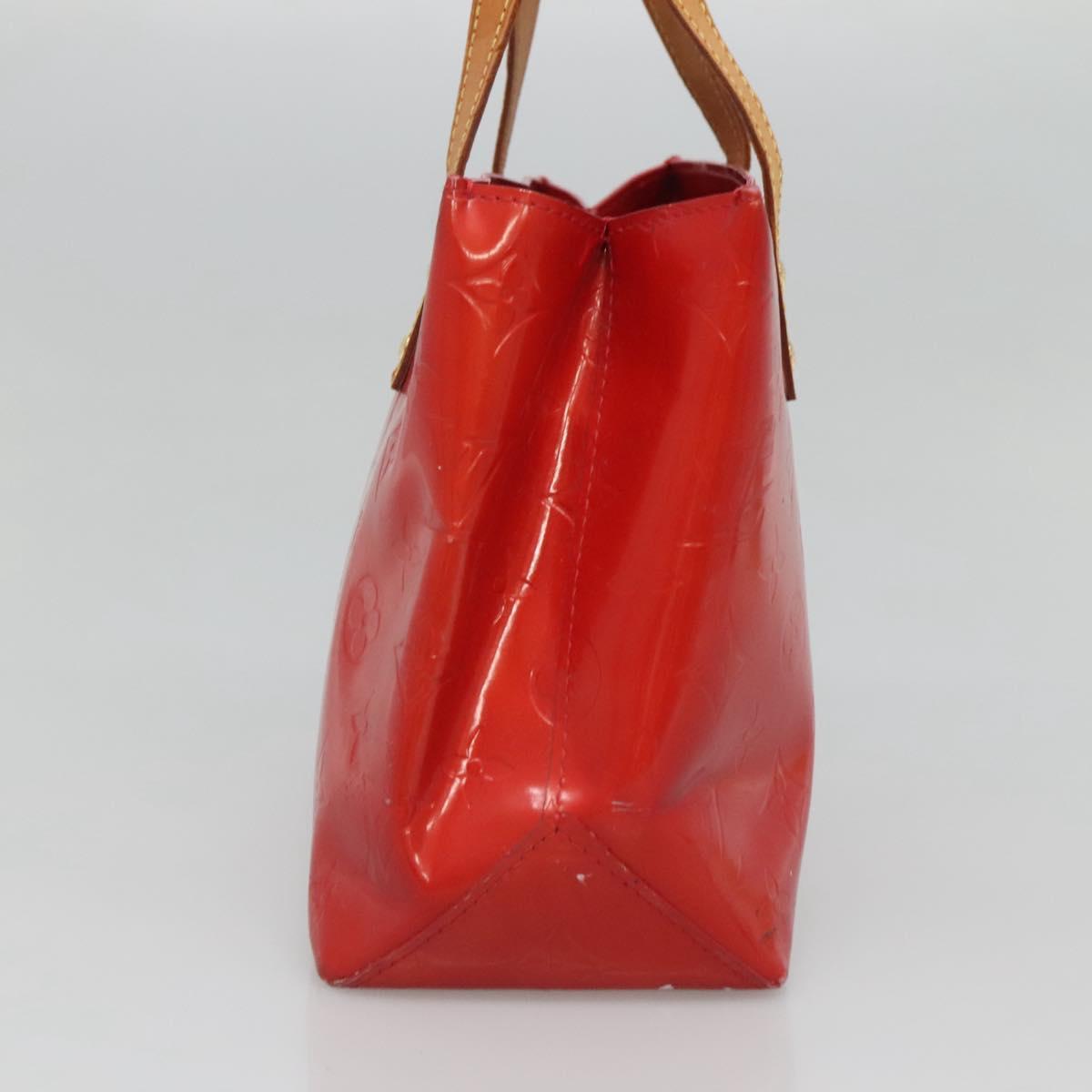 LOUIS VUITTON Monogram Vernis Reade PM Hand Bag Red Rouge M91088 LV Auth 121758