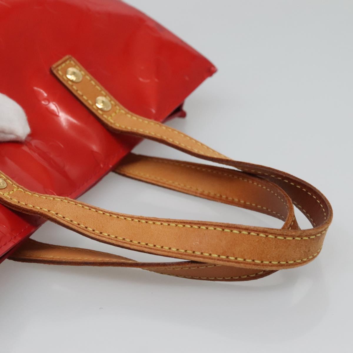 LOUIS VUITTON Monogram Vernis Reade PM Hand Bag Red Rouge M91088 LV Auth 121758