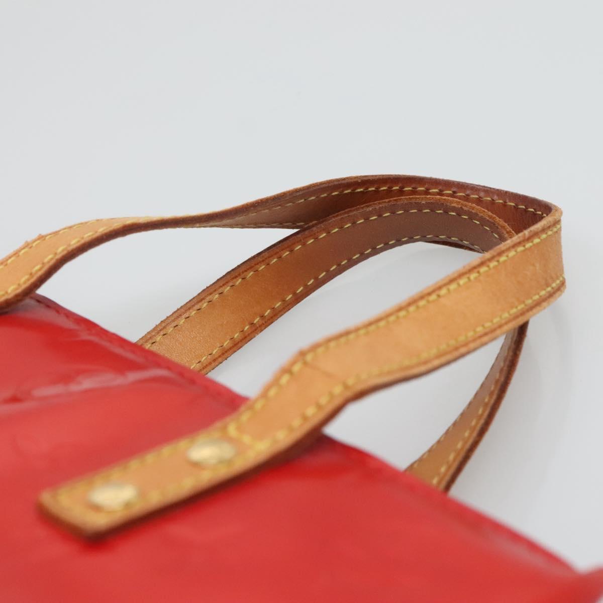LOUIS VUITTON Monogram Vernis Reade PM Hand Bag Red Rouge M91088 LV Auth 121758