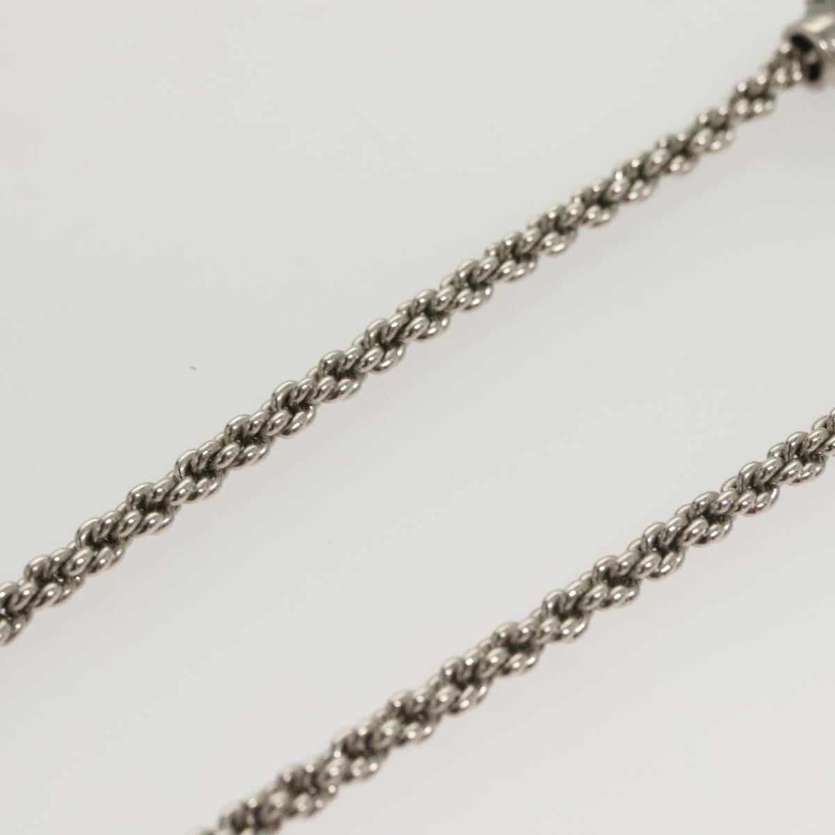 LOUIS VUITTON LV Flower Rope Pendant Necklace Silver tone M02062 LV Auth 121761