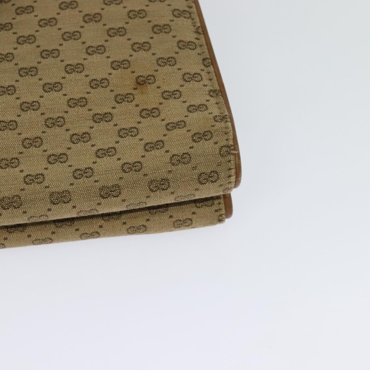 GUCCI Micro GG Canvas Hand Bag Beige Gold Auth 121803