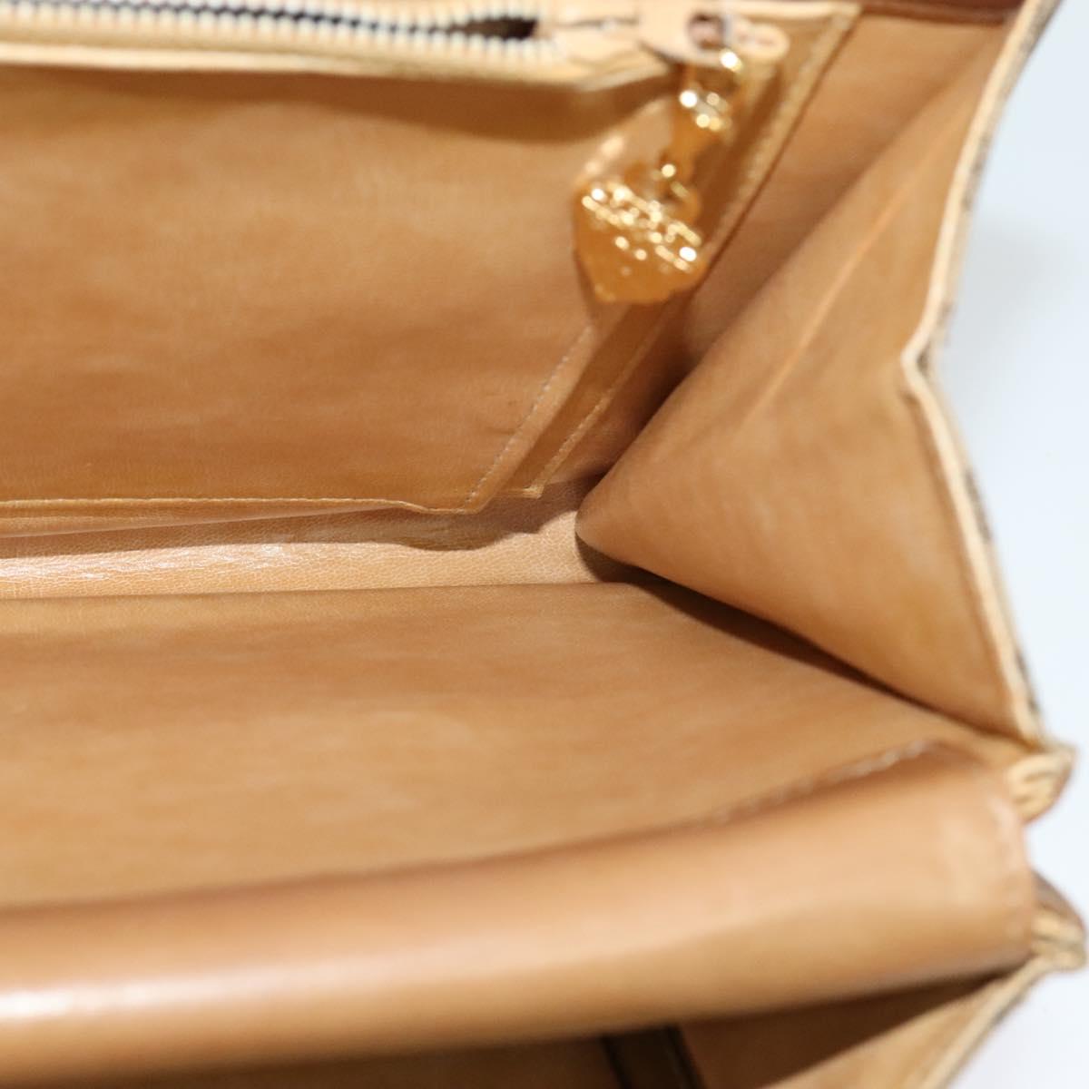 GUCCI Micro GG Canvas Hand Bag Beige Gold Auth 121803