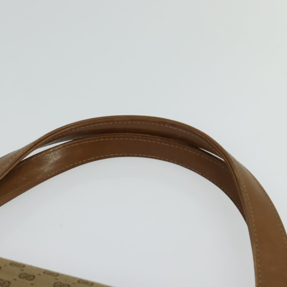 GUCCI Micro GG Canvas Hand Bag Beige Gold Auth 121803