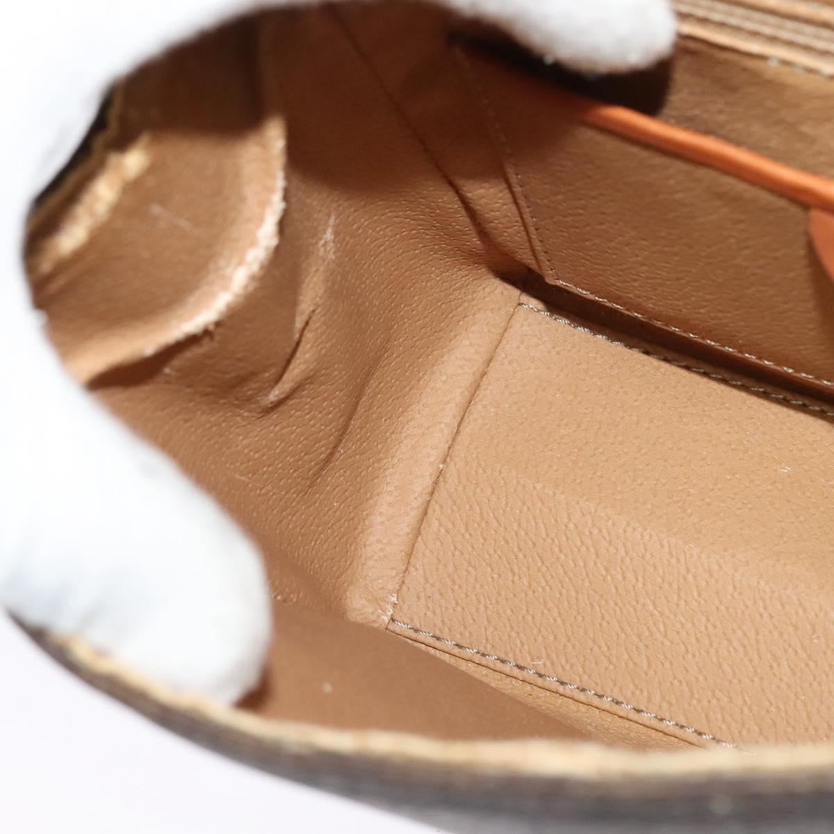 CELINE Macadam Canvas Hand Bag PVC Leather 2way Brown Gold Auth 121807