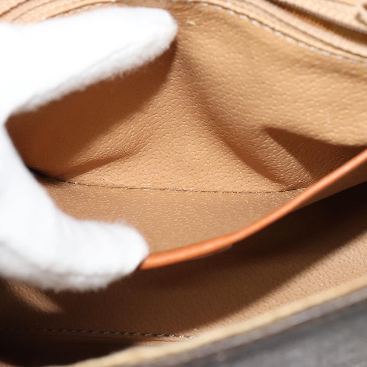 CELINE Macadam Canvas Hand Bag PVC Leather 2way Brown Gold Auth 121807