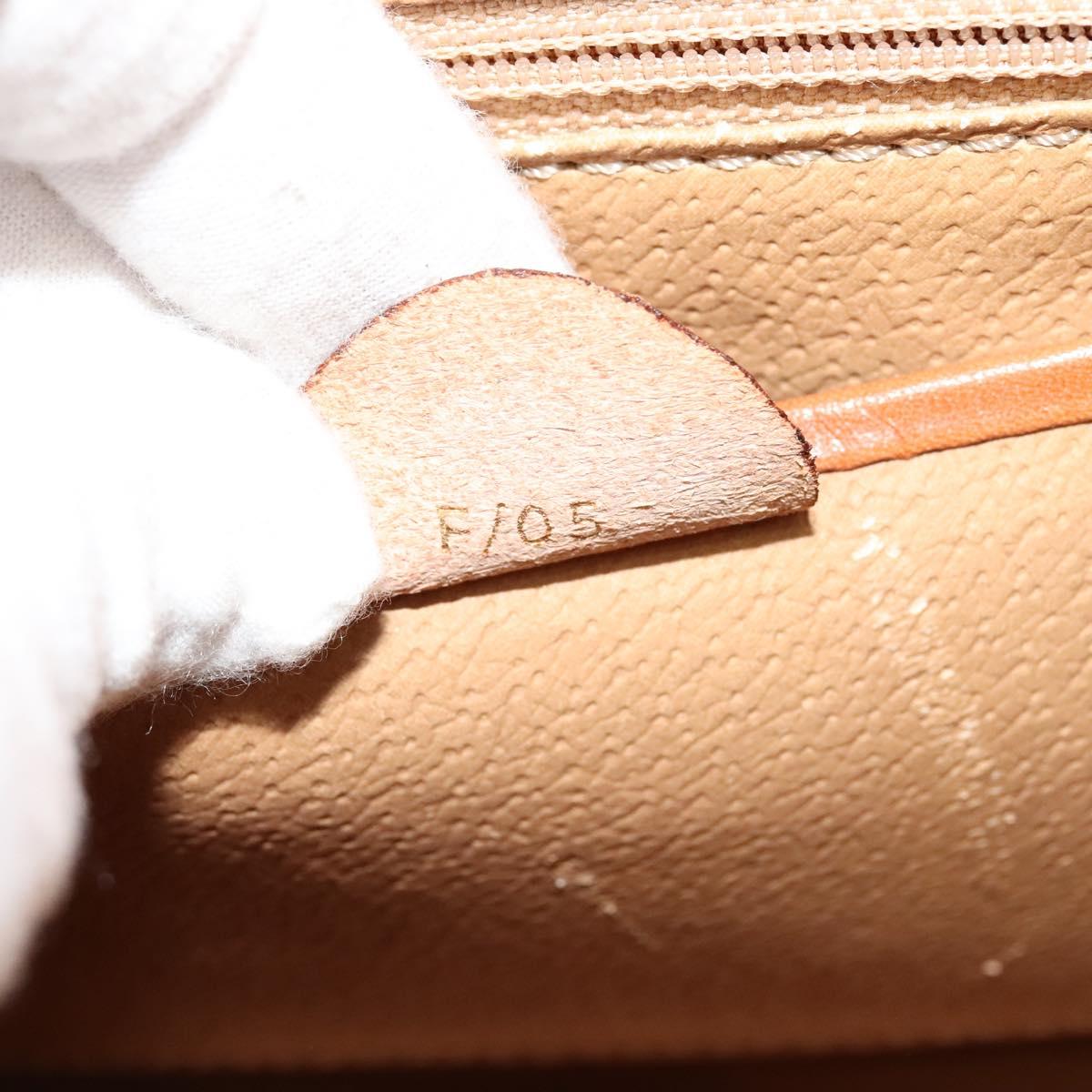 CELINE Macadam Canvas Hand Bag PVC Leather 2way Brown Gold Auth 121807