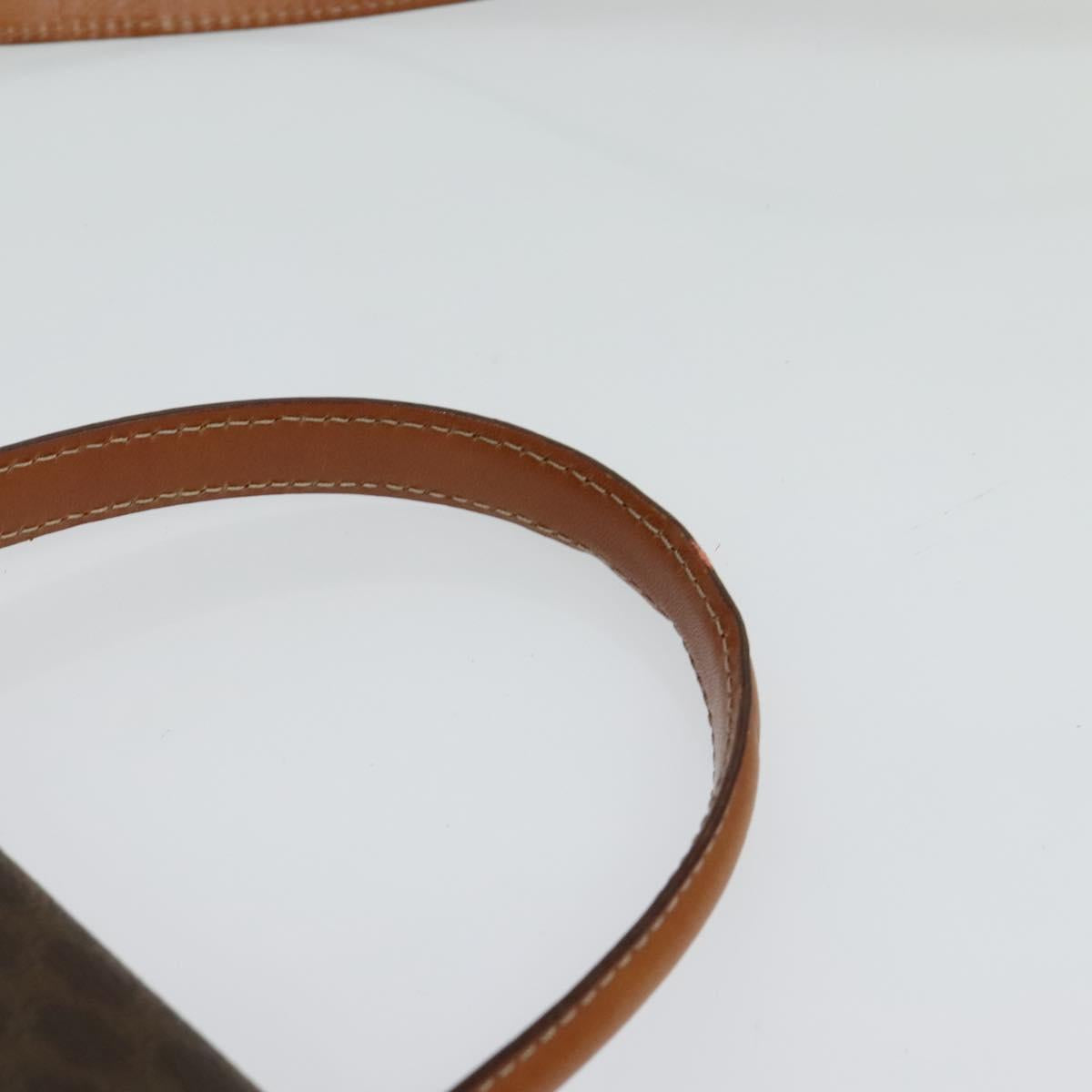 CELINE Macadam Canvas Hand Bag PVC Leather 2way Brown Gold Auth 121807