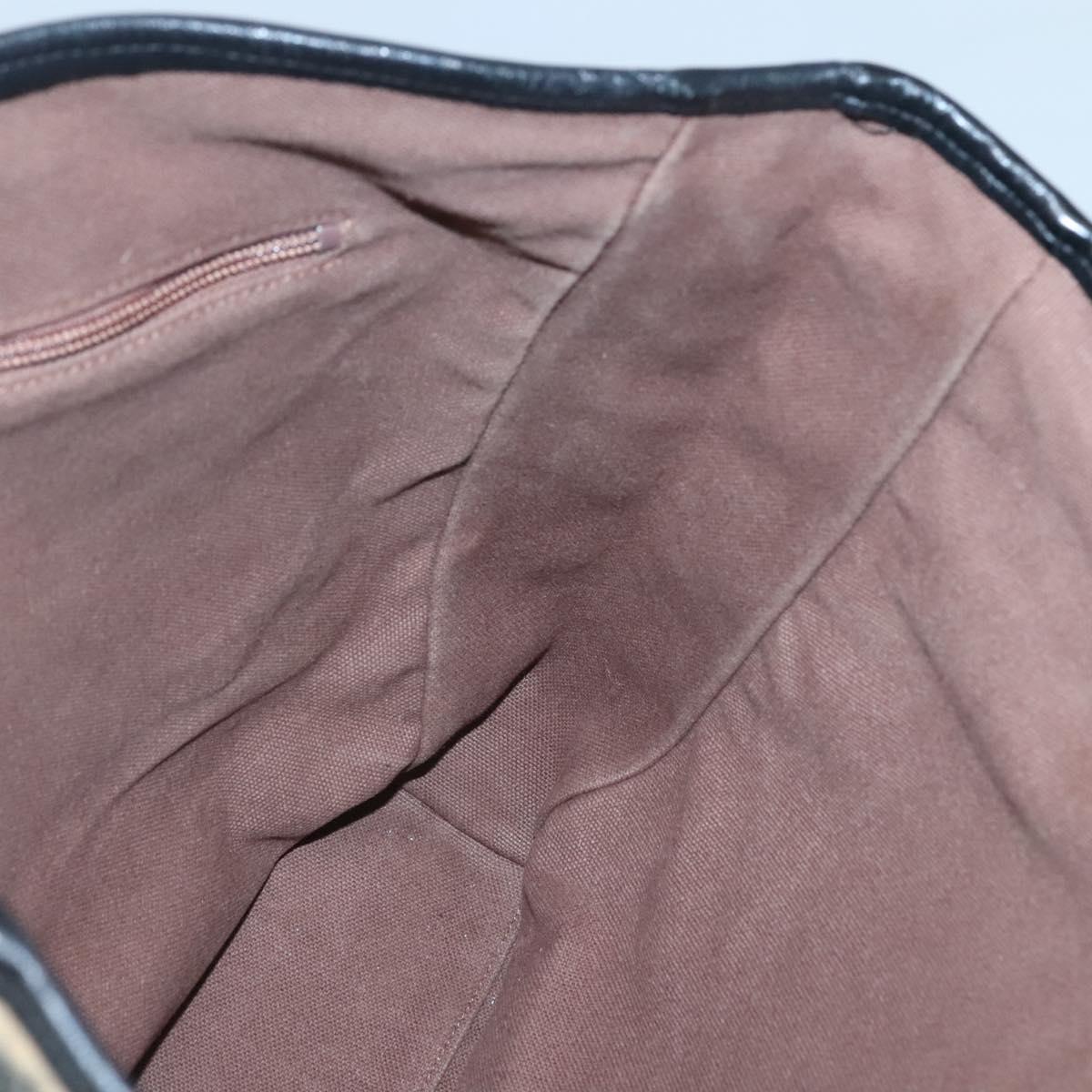 BURBERRY Nova Check Blue Label Tote Bag Wool Beige Silver Auth 121808