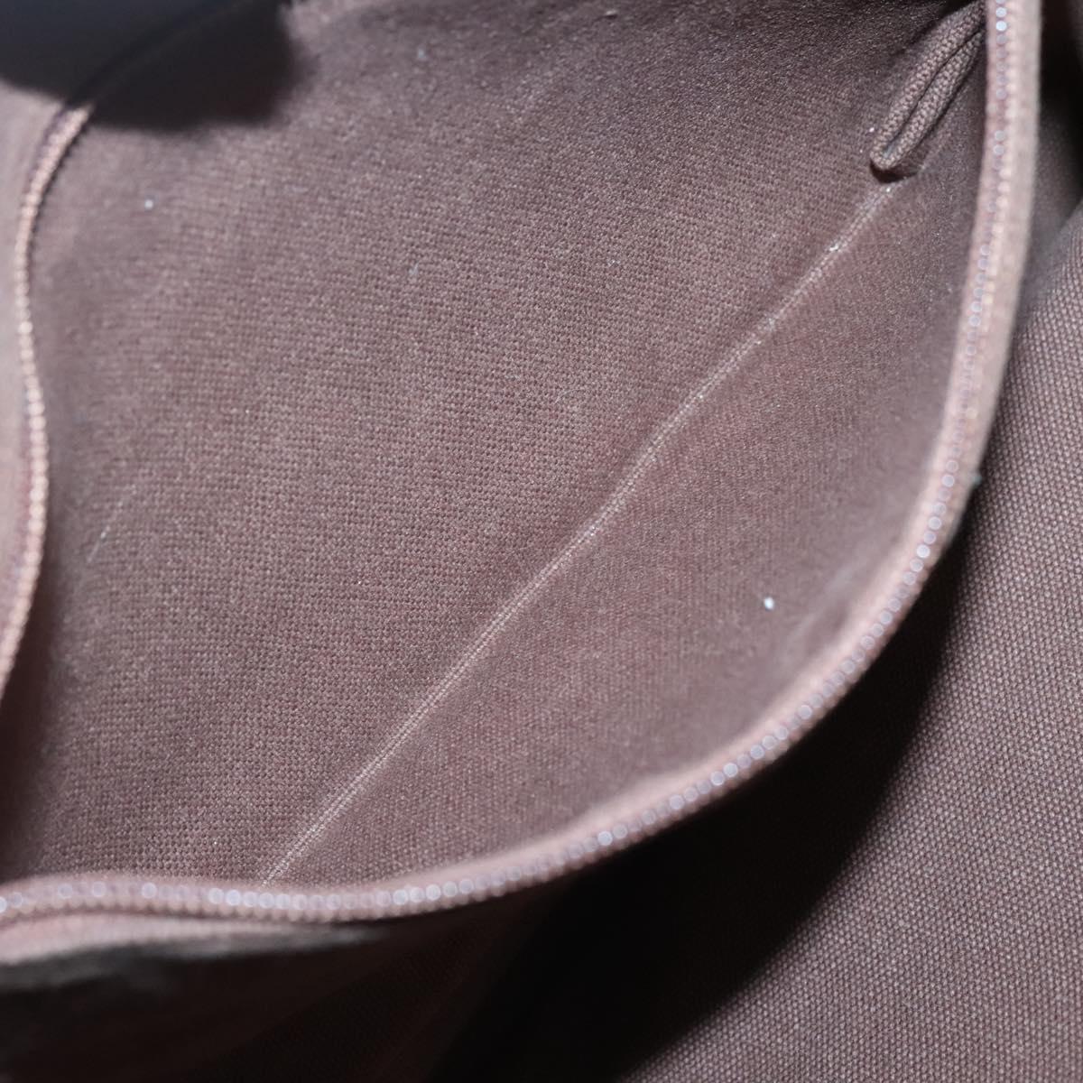 BURBERRY Nova Check Blue Label Tote Bag Wool Beige Silver Auth 121808